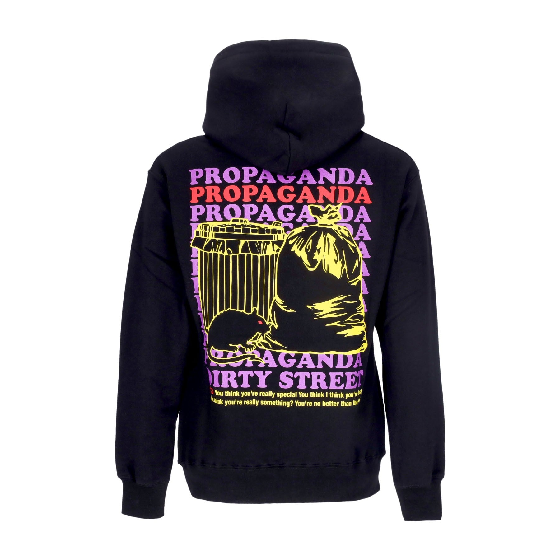 Propaganda, Felpa Cappuccio Uomo Trash Hoodie, Black