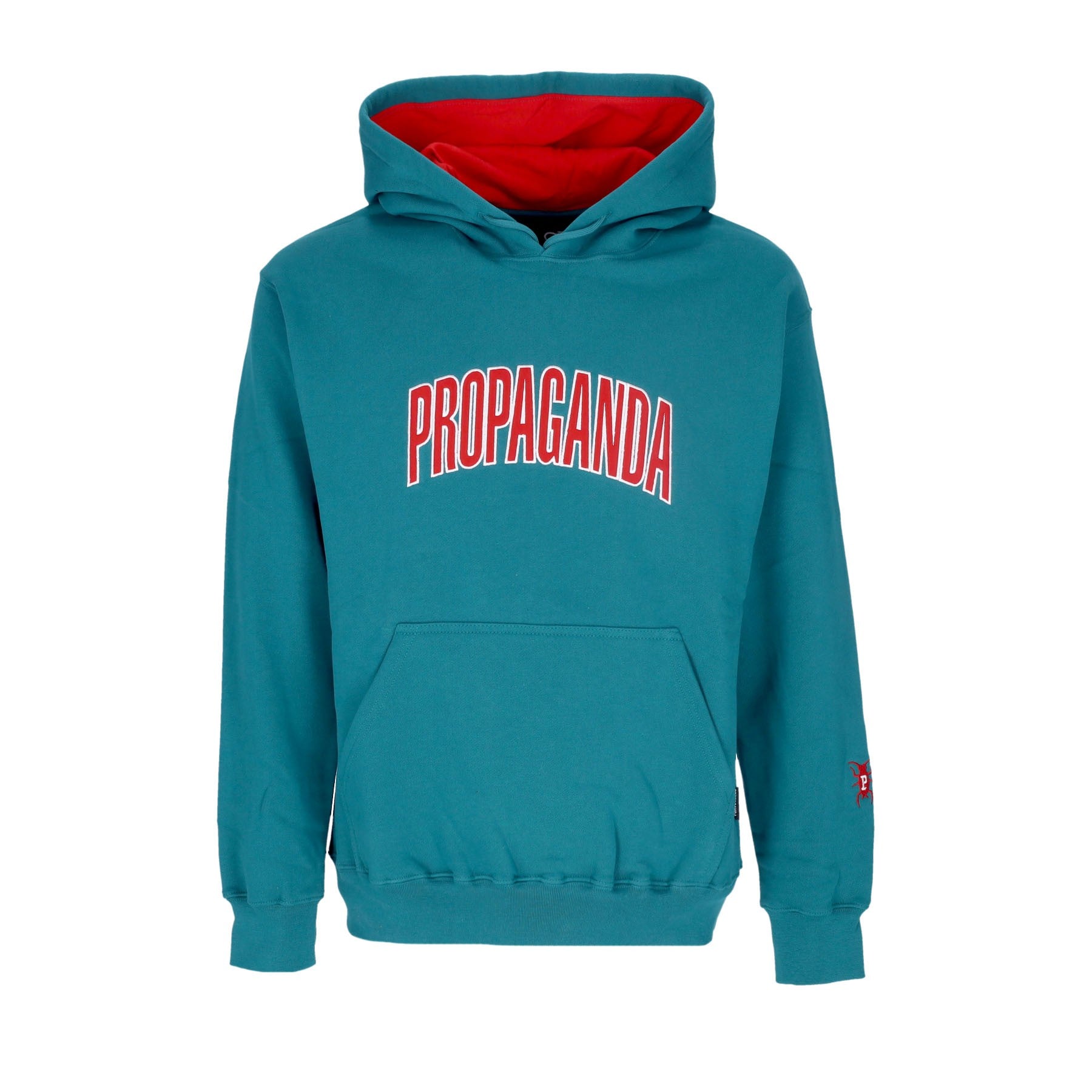 Propaganda, Felpa Cappuccio Uomo College Hoodie, Petrol