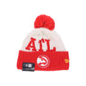 New Era, Cappello Pom Pom Uomo Nba Draft Knit Atlhaw, Chrome White/original Team Colors