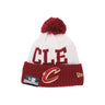 New Era, Cappello Pom Pom Uomo Nba Draft Knit Clecav, Chrome White/original Team Colors