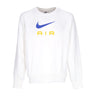 Nike, Felpa Leggera Girocollo Uomo Sportswear Air French Terry Crew, White/speed Yellow