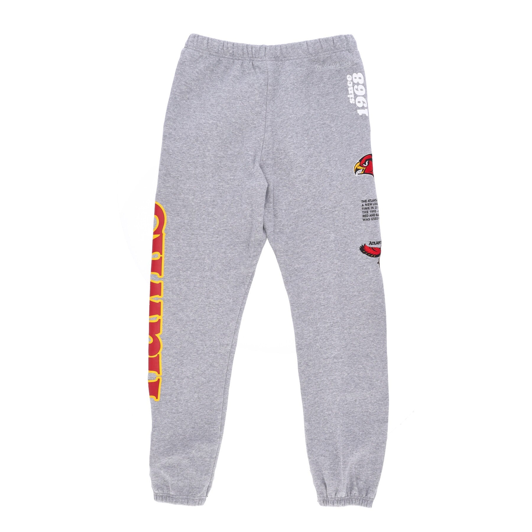 Mitchell & Ness, Pantalone Tuta Felpato Uomo Nba Team Origins Fleece Pant Hardwood Classics Atlhaw, 