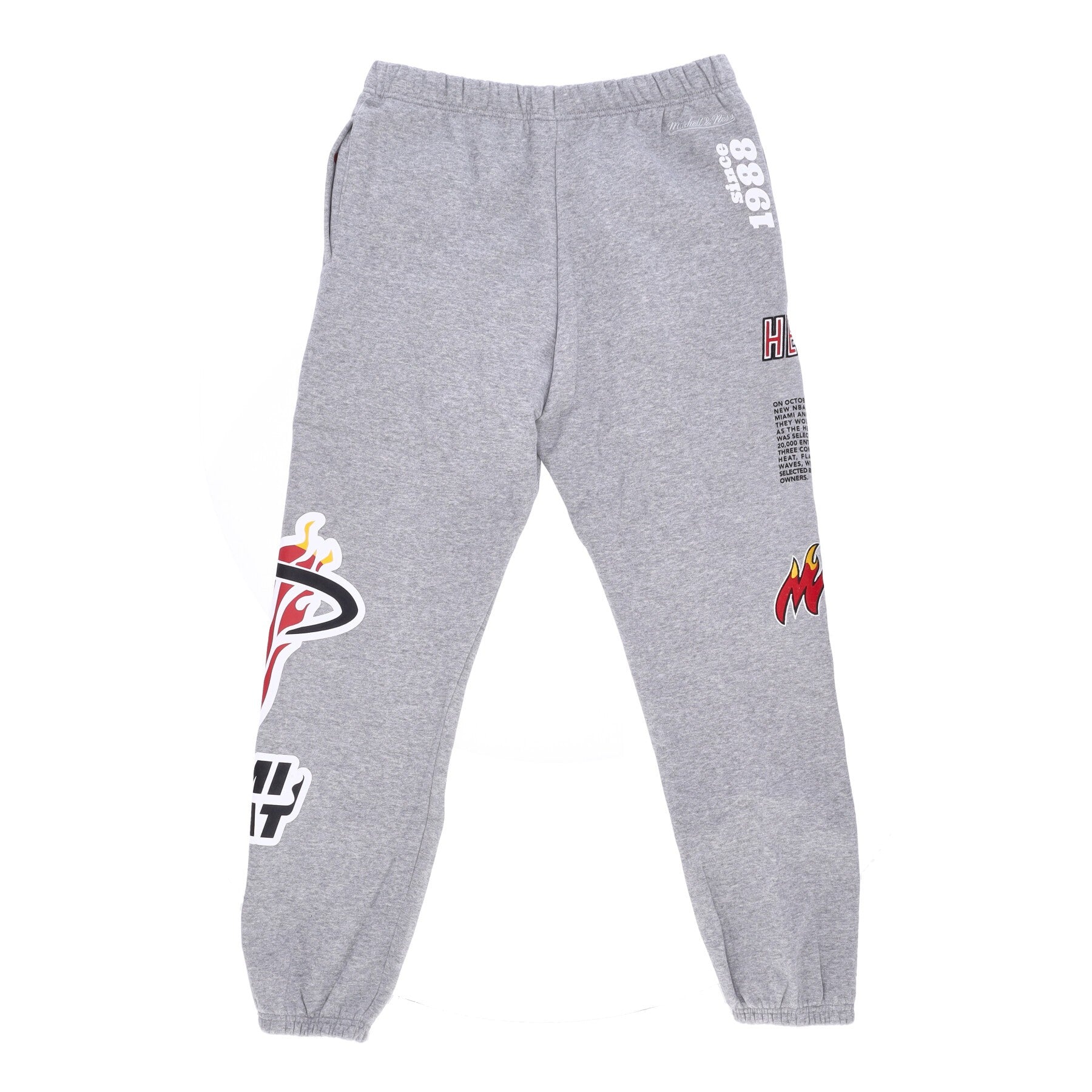 Mitchell & Ness, Pantalone Tuta Felpato Uomo Nba Team Origins Fleece Pant Hardwood Classics Miahea, 