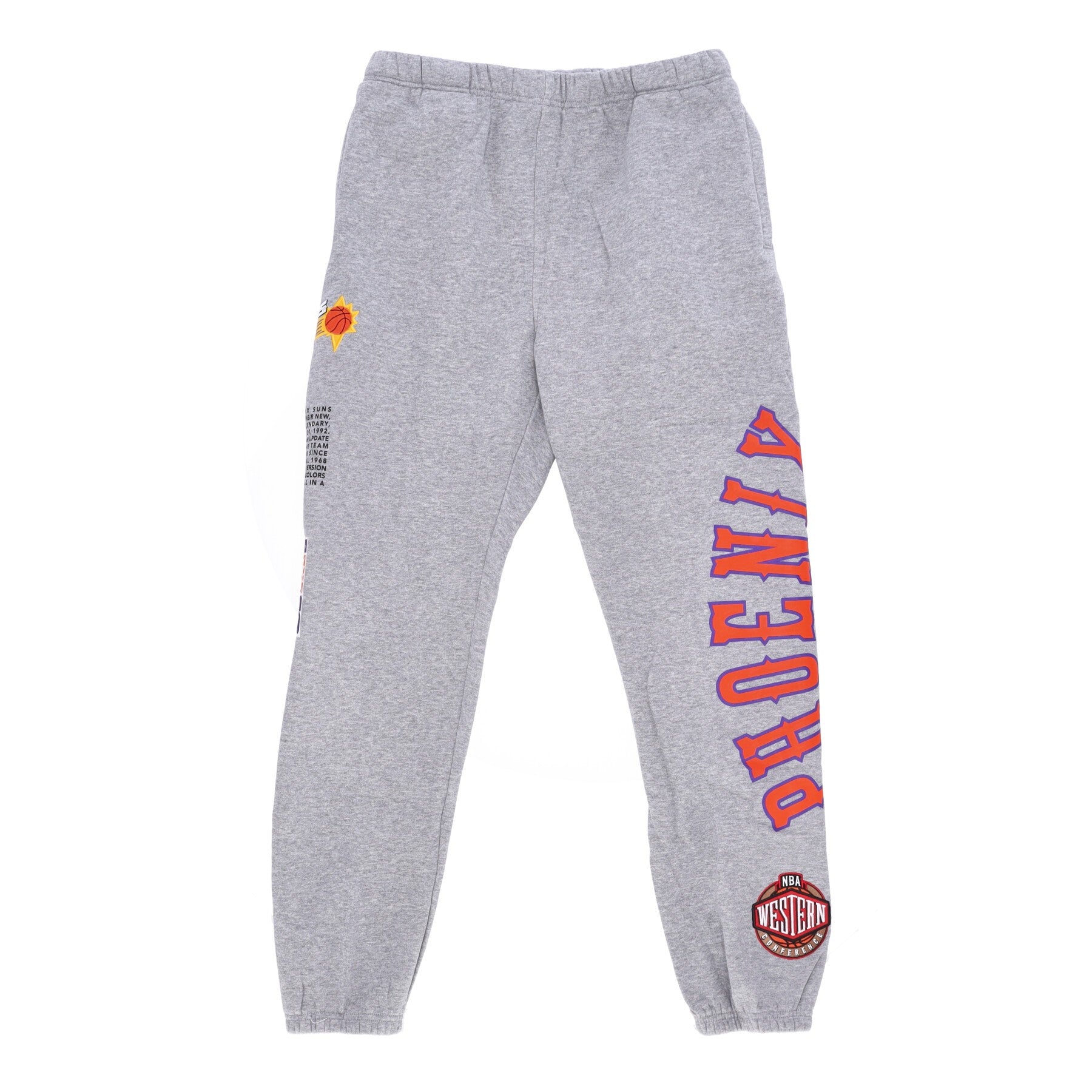 Mitchell & Ness, Pantalone Tuta Felpato Uomo Nba Team Origins Fleece Pant Hardwood Classics Phosun, Grey Heather