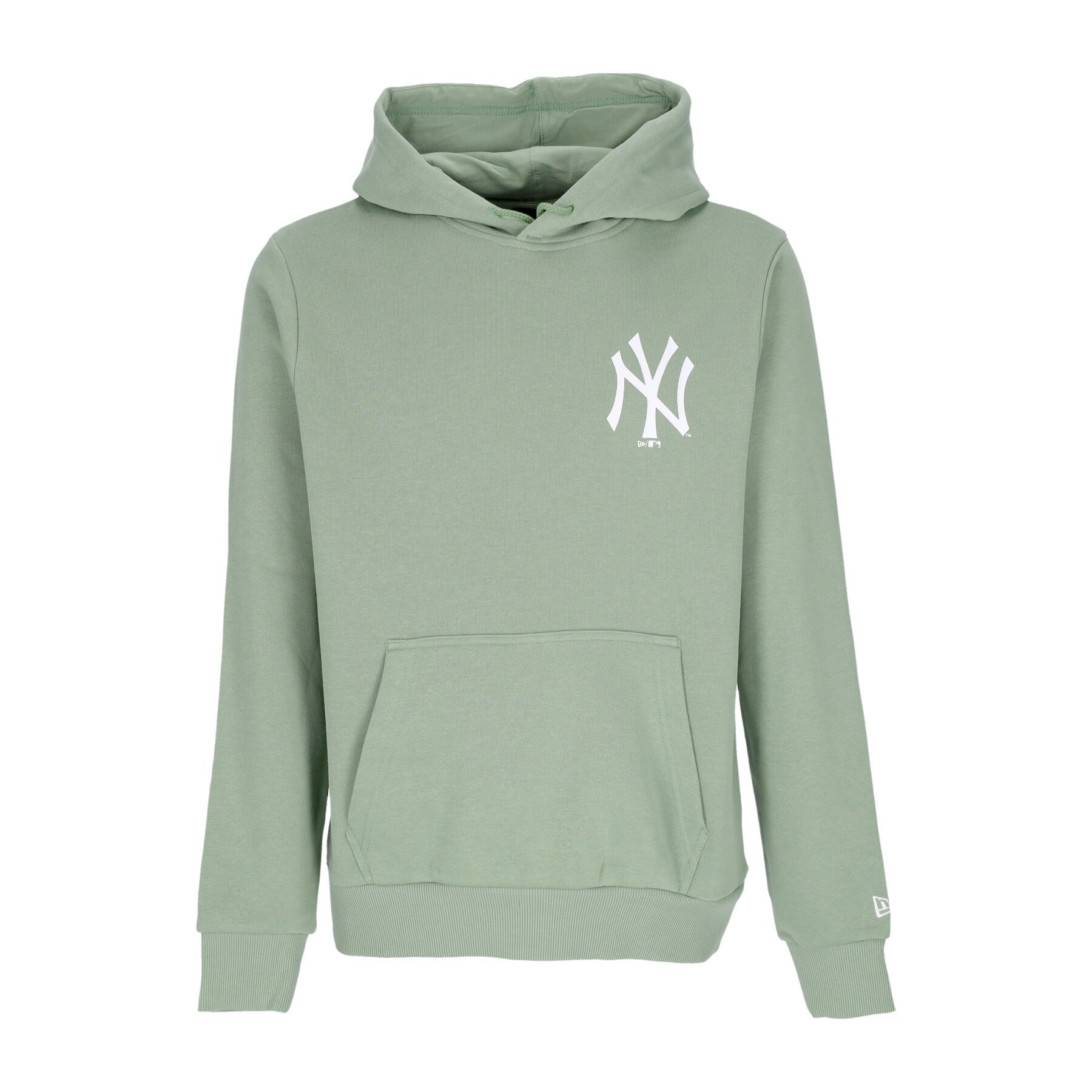 New Era, Felpa Cappuccio Uomo Mlb League Essential Bp Hoodie Neyyan, Green Med