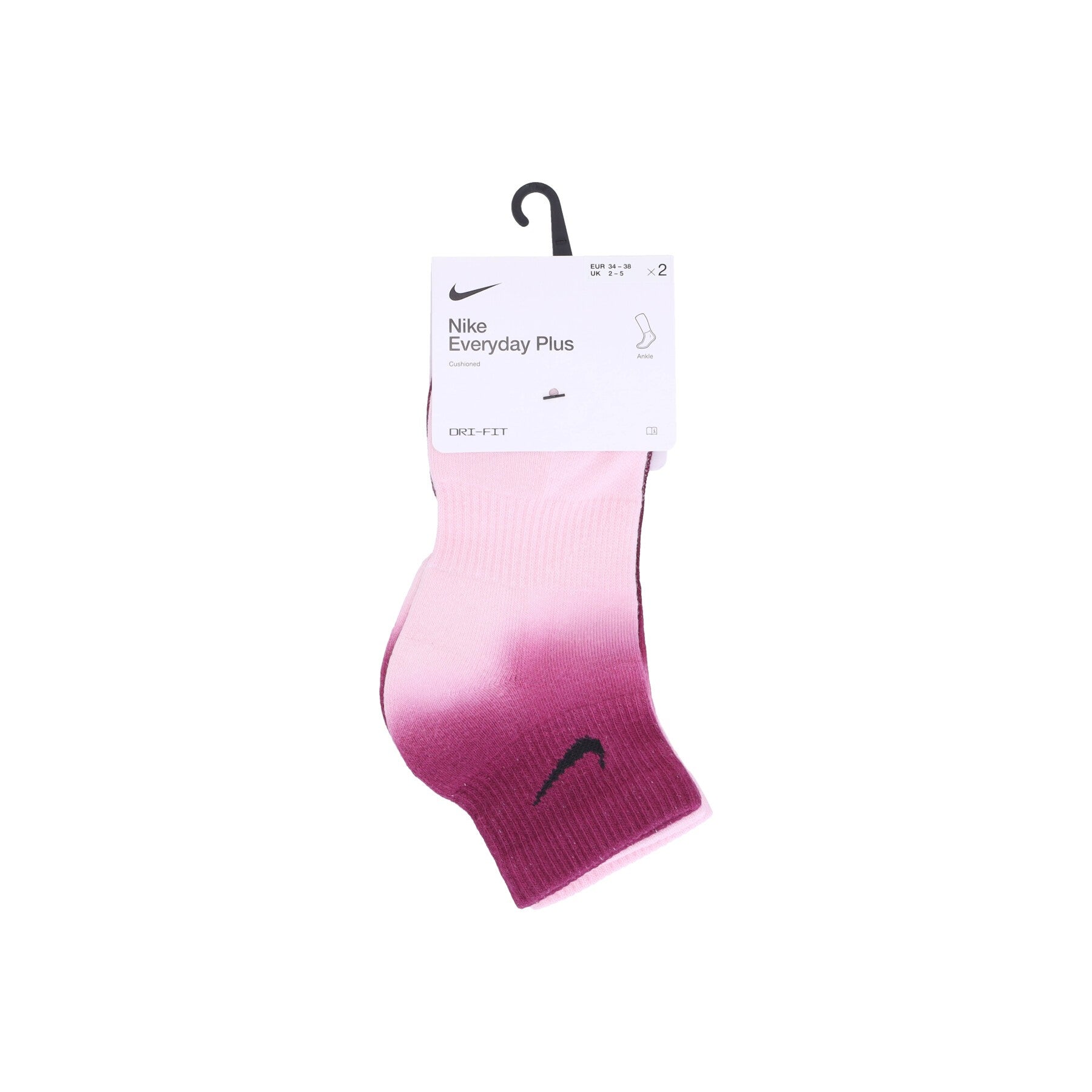 Nike, Calza Bassa Uomo Everyday Plus Cush Ankle Socks, Burgundy/pink