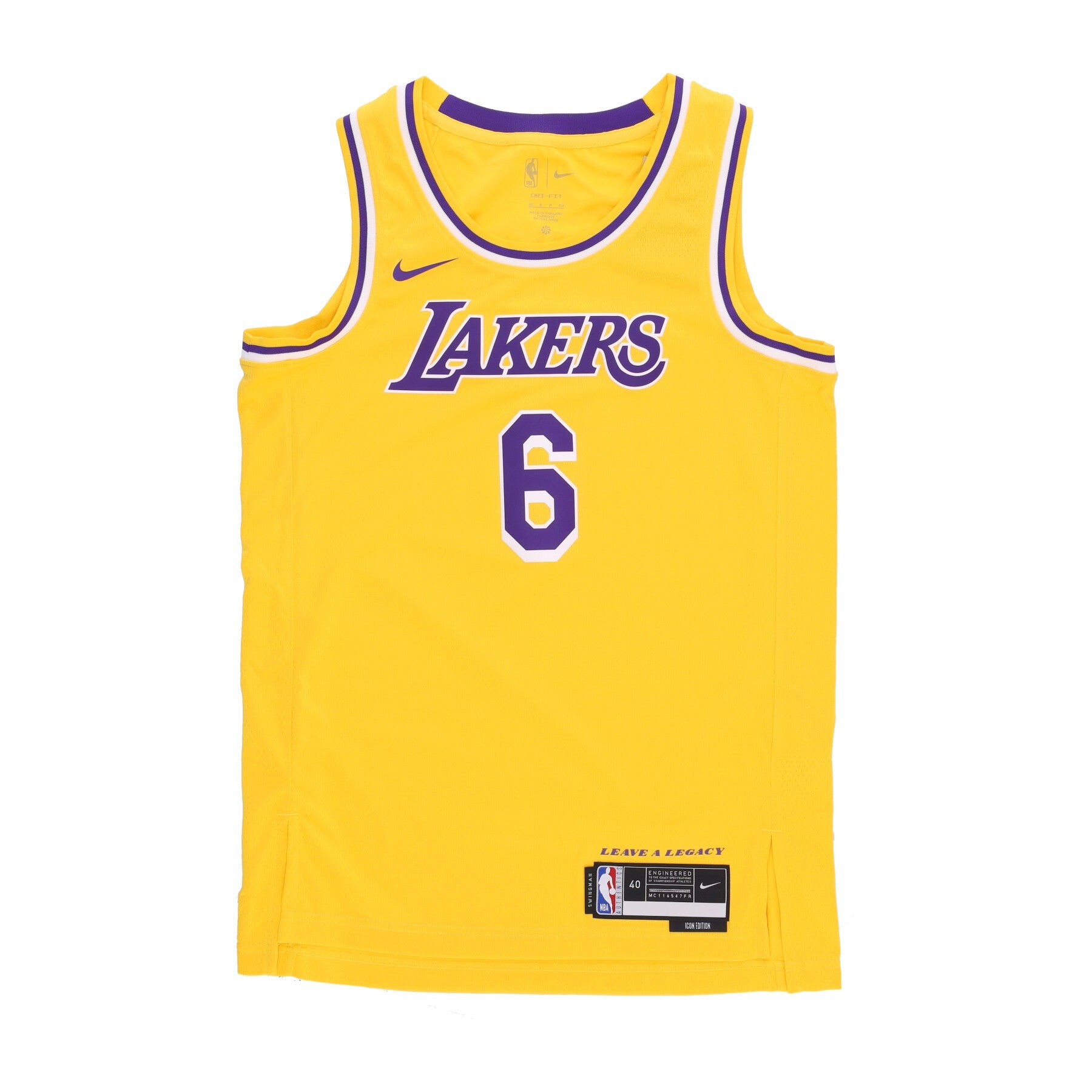 Nike Nba, Canotta Basket Uomo Nba Icon Edition 22  Dri-fit Swingman Jersey No 6 Lebron James Loslak, Amarillo