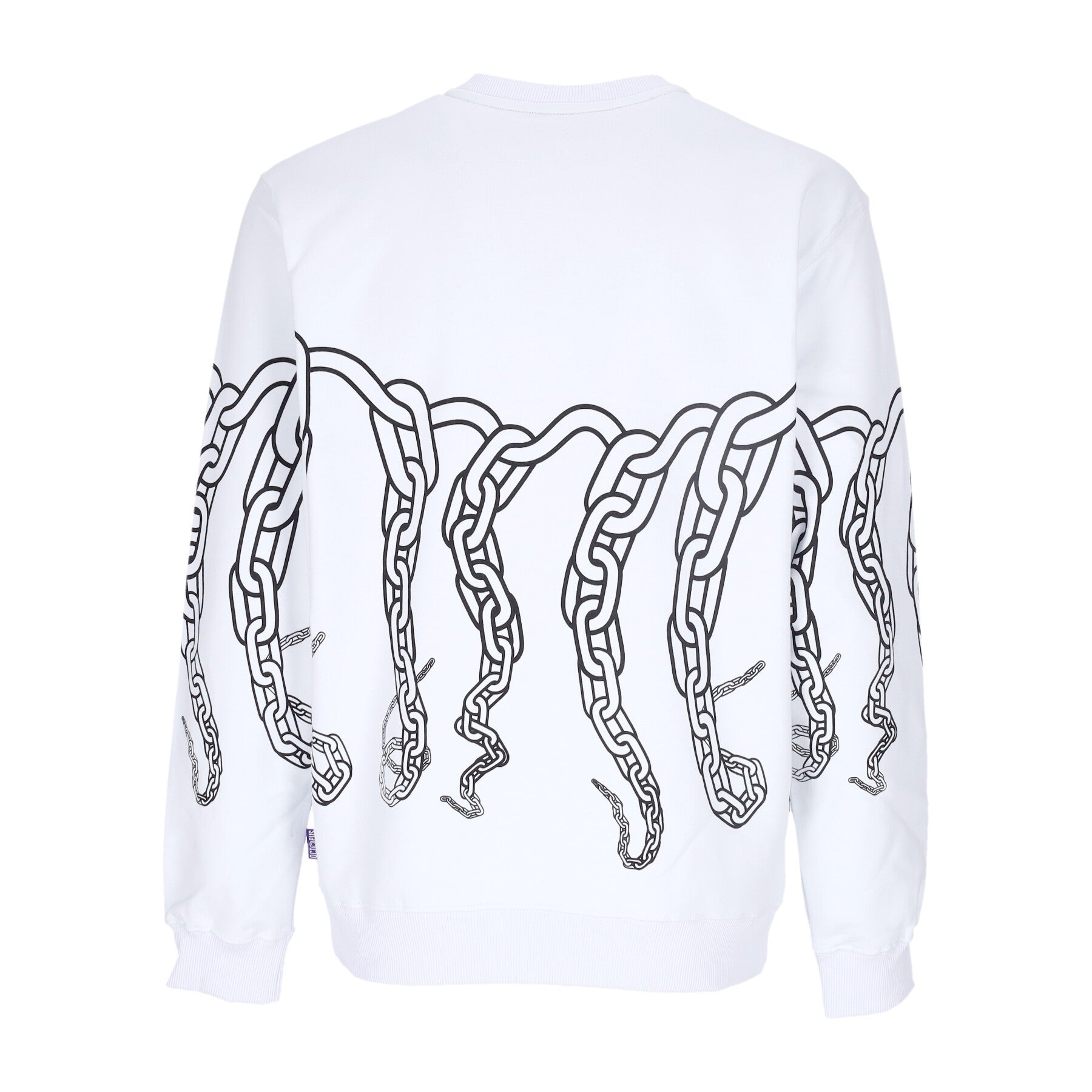 Octopus, Felpa Leggera Girocollo Uomo Chain Crewneck, White