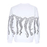 Octopus, Felpa Leggera Girocollo Uomo Chain Crewneck, White