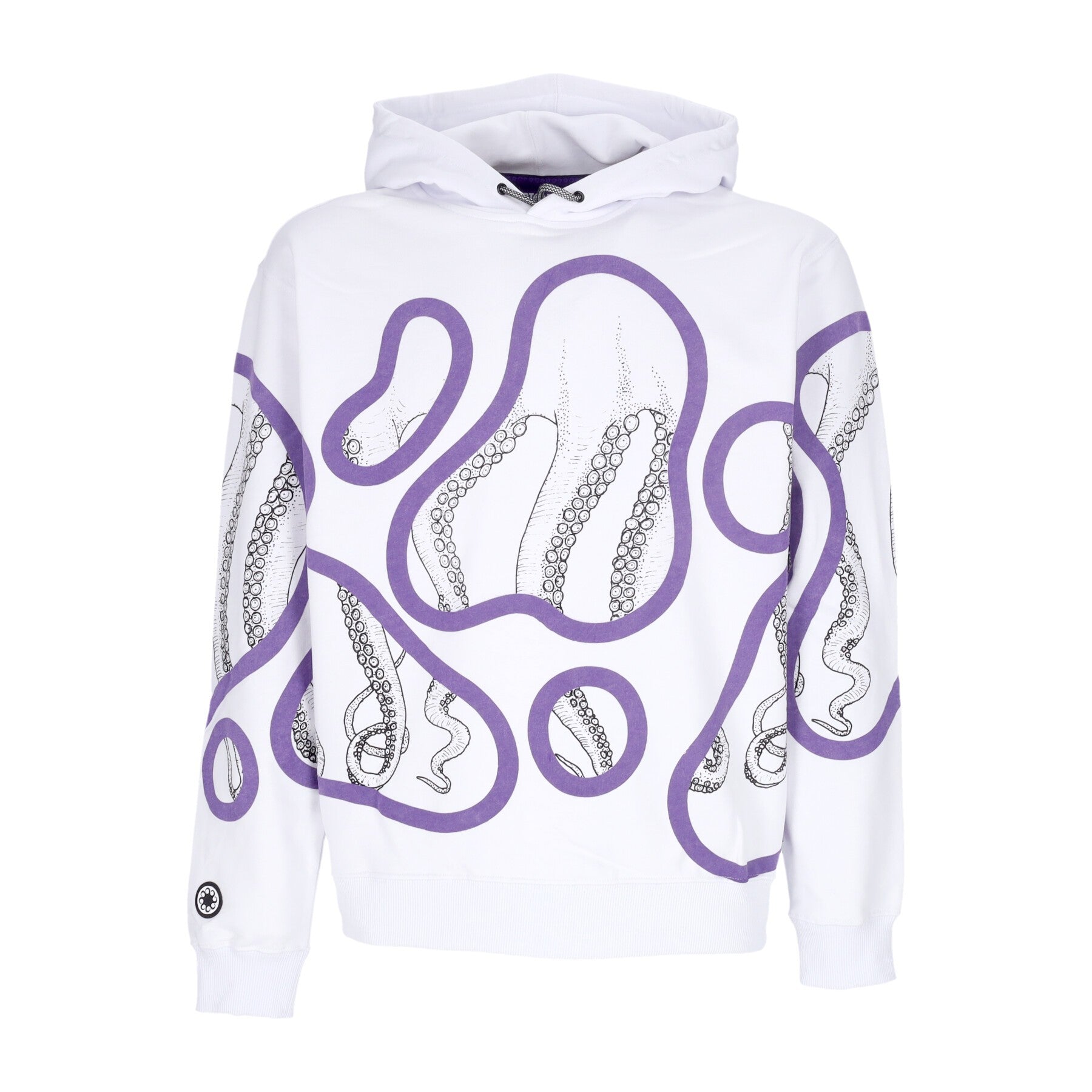 Octopus, Felpa Leggera Cappuccio Uomo Stained Hoodie, White