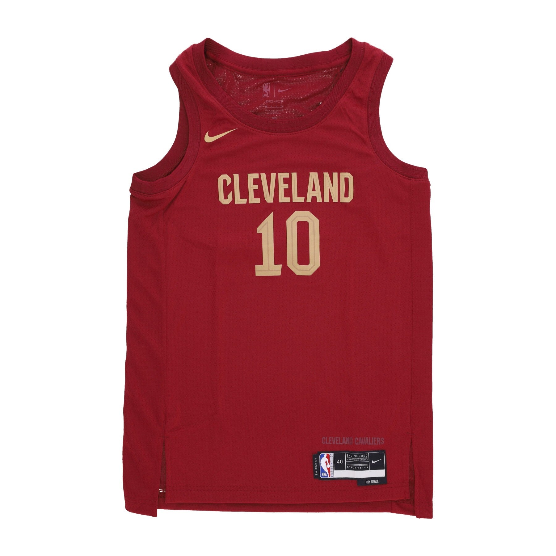 Nike Nba, Canotta Basket Uomo Nba Icon Edition 22 Dri-fit Swingman Jersey No 10 Darius Garland Clecav, Team Red