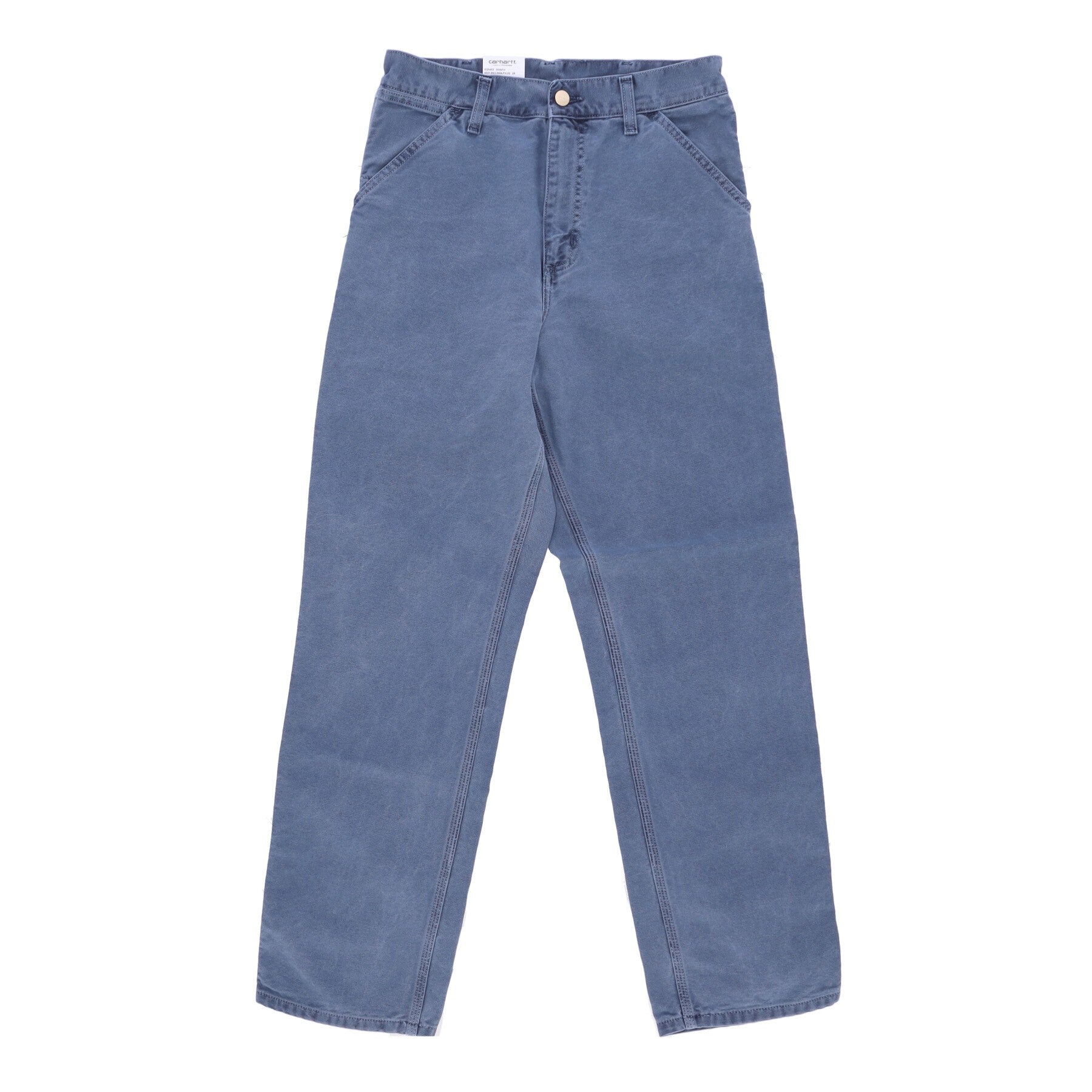 Carhartt Wip, Pantalone Lungo Uomo Single Knee Pant, Storm Blue Faded