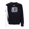 Nike Nba, Felpa Girocollo Uomo Nba Courtside Fleece Crewneck Bronet, Black