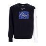 Nike Nba, Felpa Girocollo Uomo Nba Courtside Fleece Crewneck Dalmav, Black