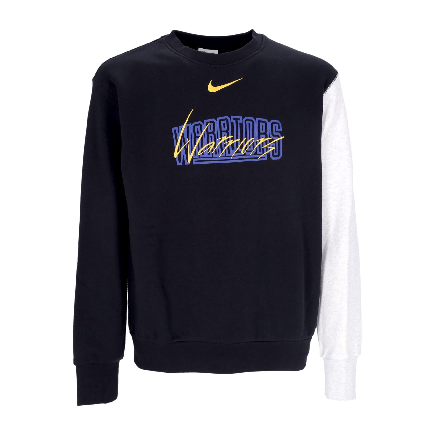 Nike Nba, Felpa Girocollo Uomo Nba Courtside Fleece Crewneck Golwar, Black