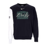 Nike Nba, Felpa Girocollo Uomo Nba Courtside Fleece Crewneck Milbuc, Black