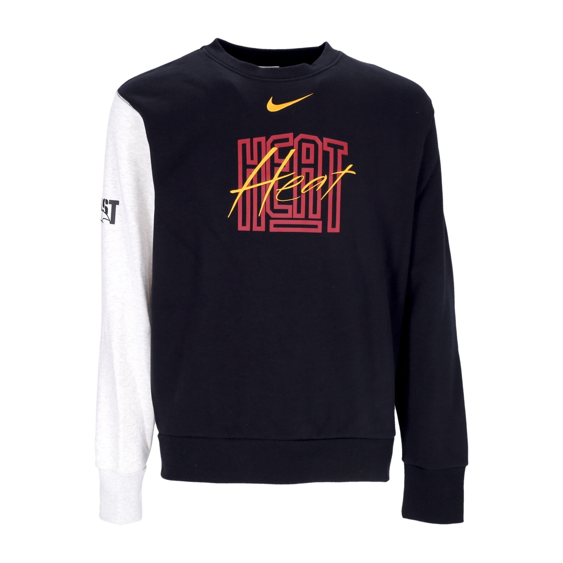 Nike Nba, Felpa Girocollo Uomo Nba Courtside Fleece Crewneck Miahea, Black