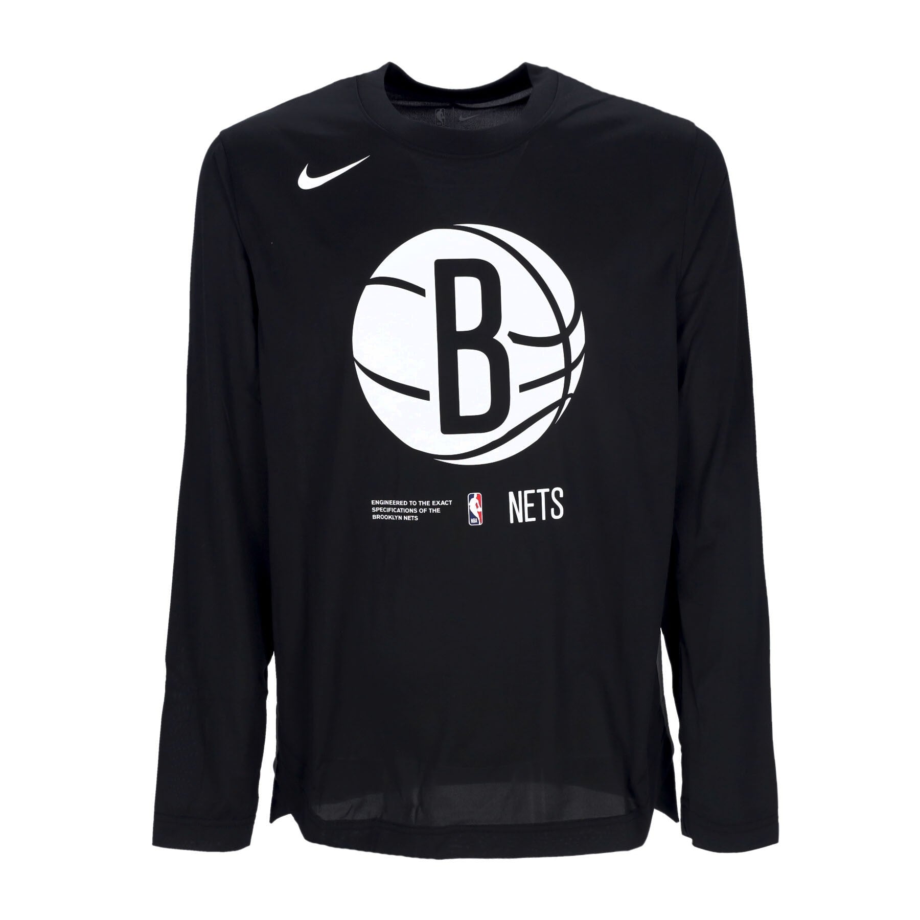 Nike Nba, Maglietta Manica Lunga Uomo Nba Pregame Dri-fit L/s Top Bronet, Black/dark Steel Grey