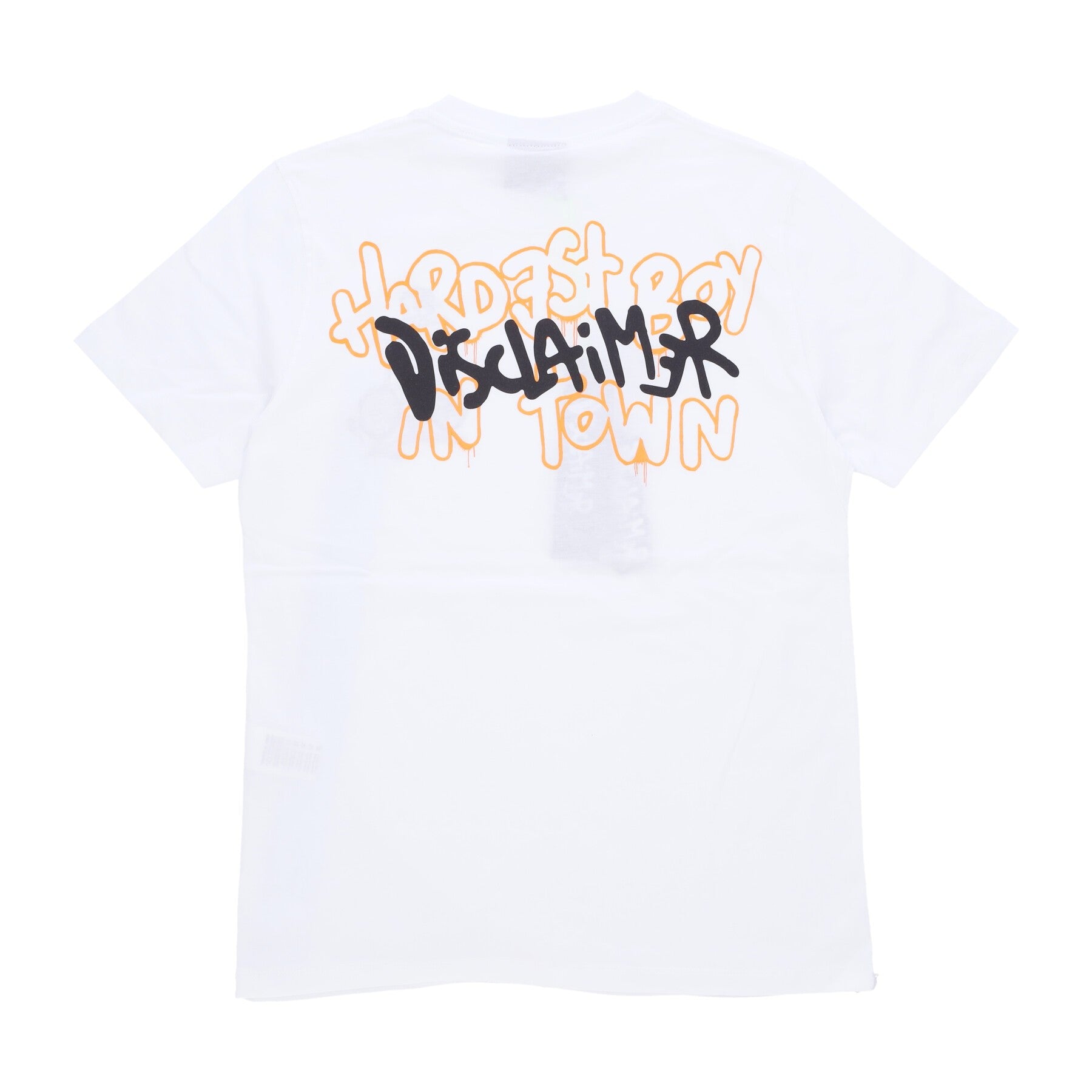 Maglietta Uomo Hardest Boy In Town Back Logo Tee White