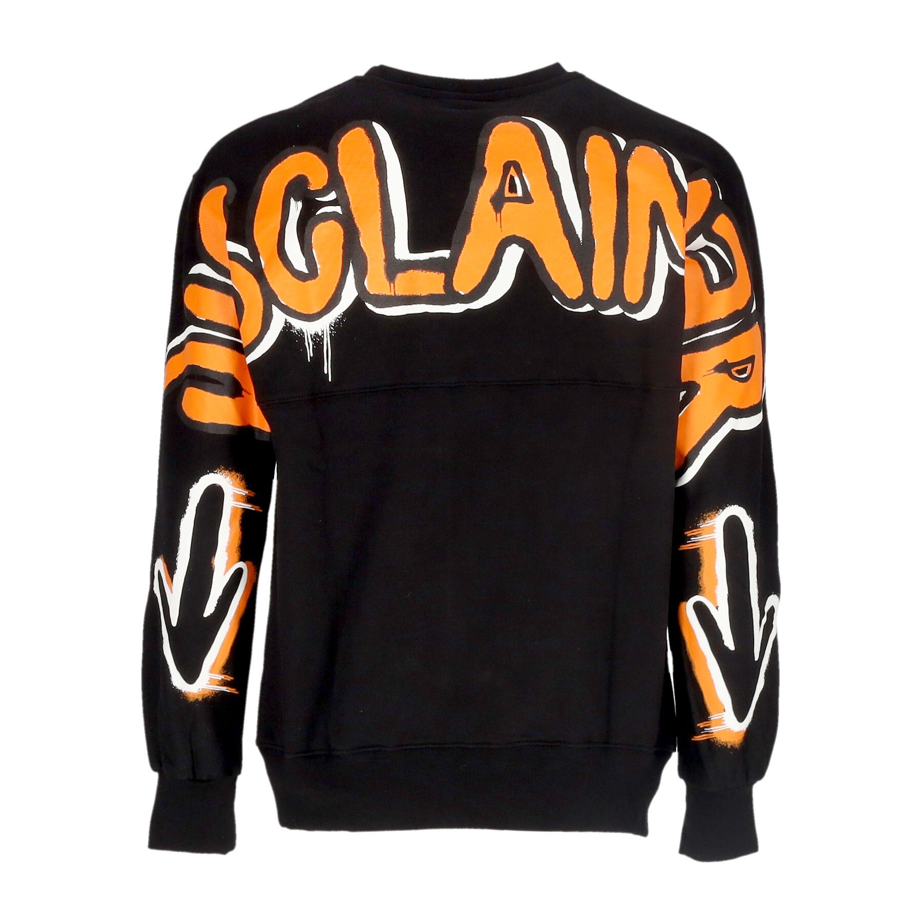 Men's Lightweight Crewneck Sweatshirt Back Colored Big Logo Crewneck Black/orange