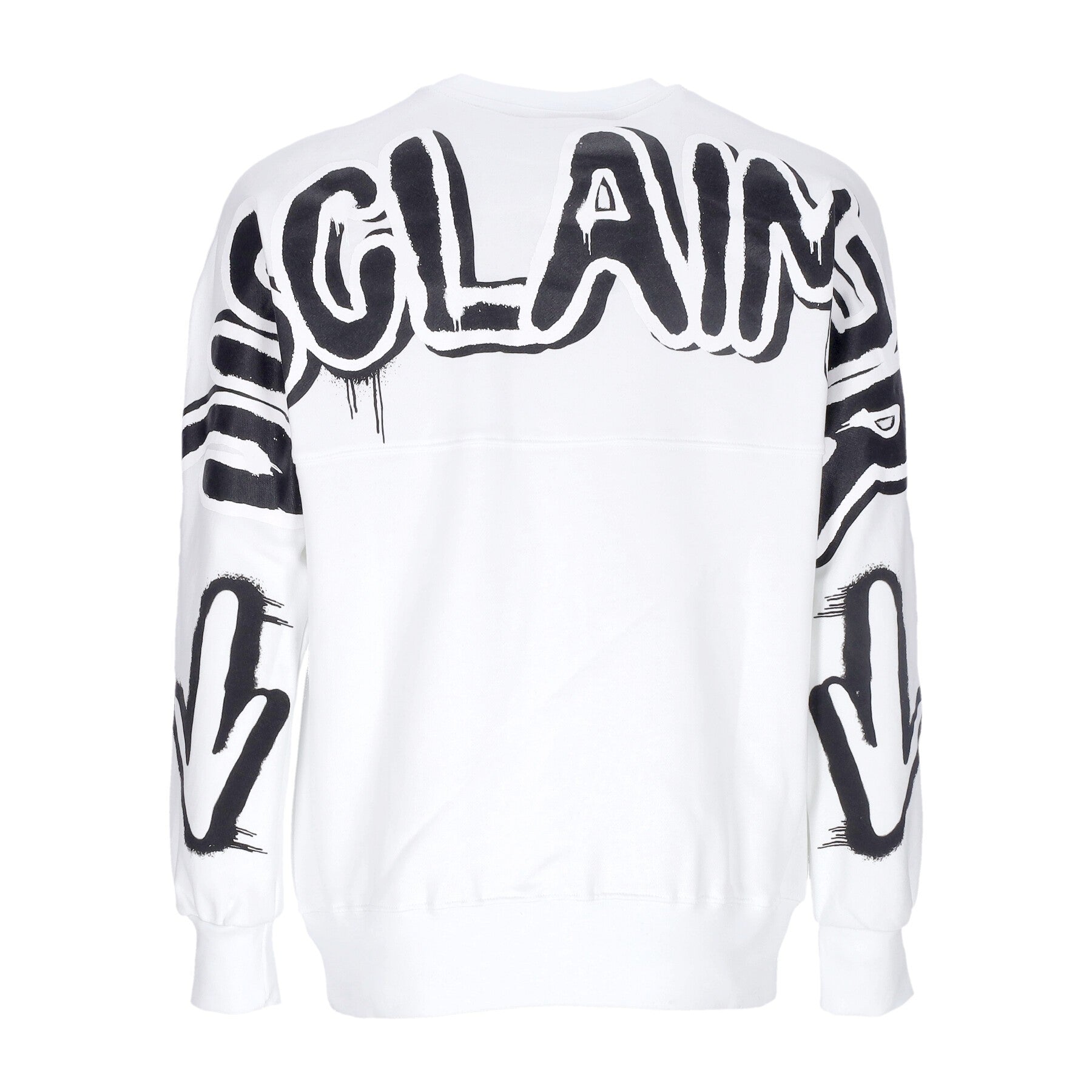 Felpa Leggera Girocollo Uomo Back Colored Big Logo Crewneck White/black