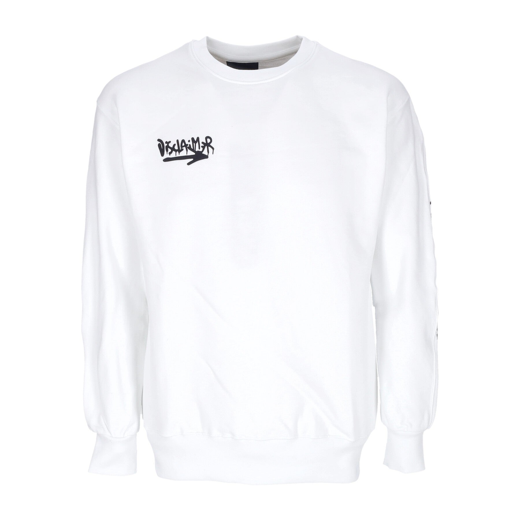 Leichtes Herren-Sweatshirt mit Rundhalsausschnitt, farbig, großes Logo, Rundhalsausschnitt, Weiß/Schwarz