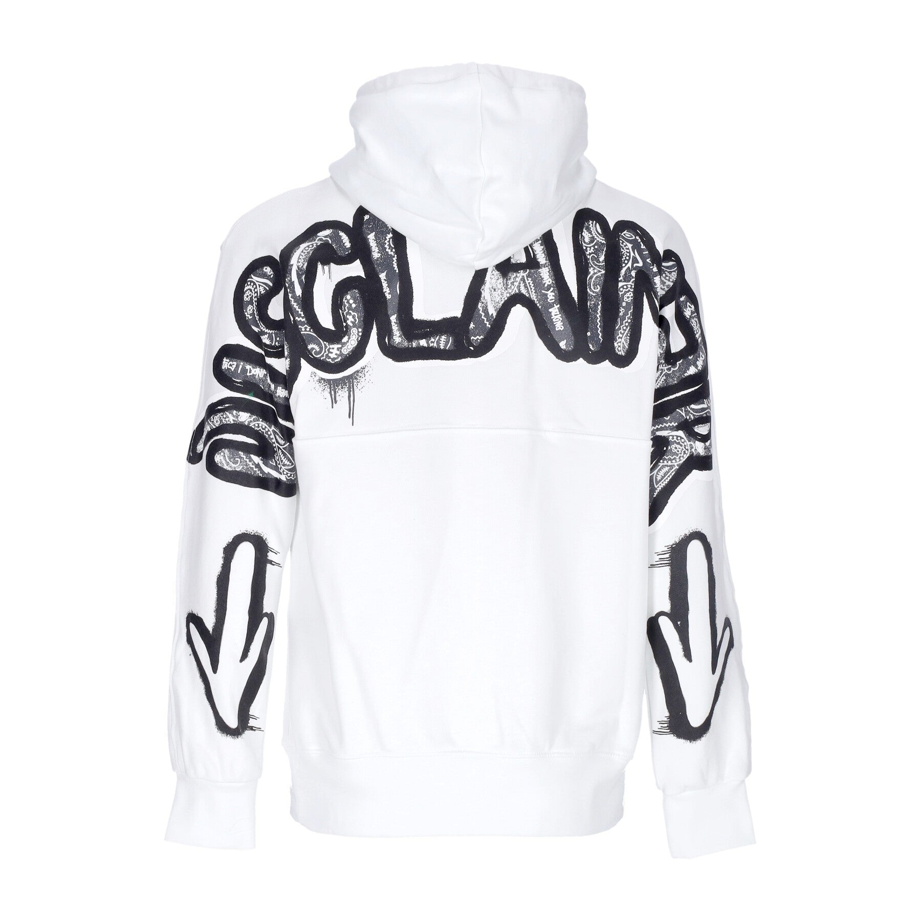 Felpa Leggera Cappuccio Uomo Back Big Logo Hoodie White