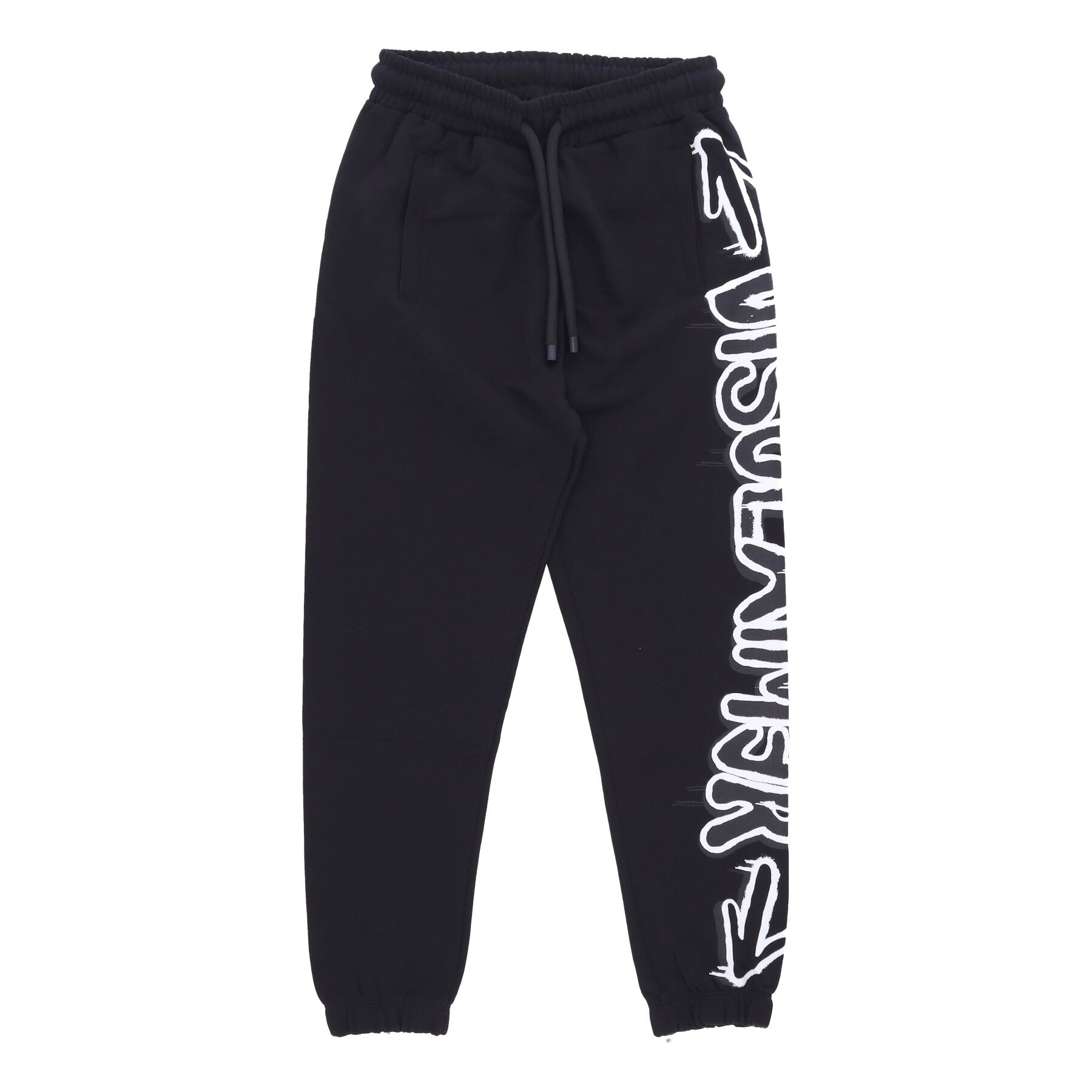 Lightweight Tracksuit Pants for Men Colored Big Logo Pant Black/black