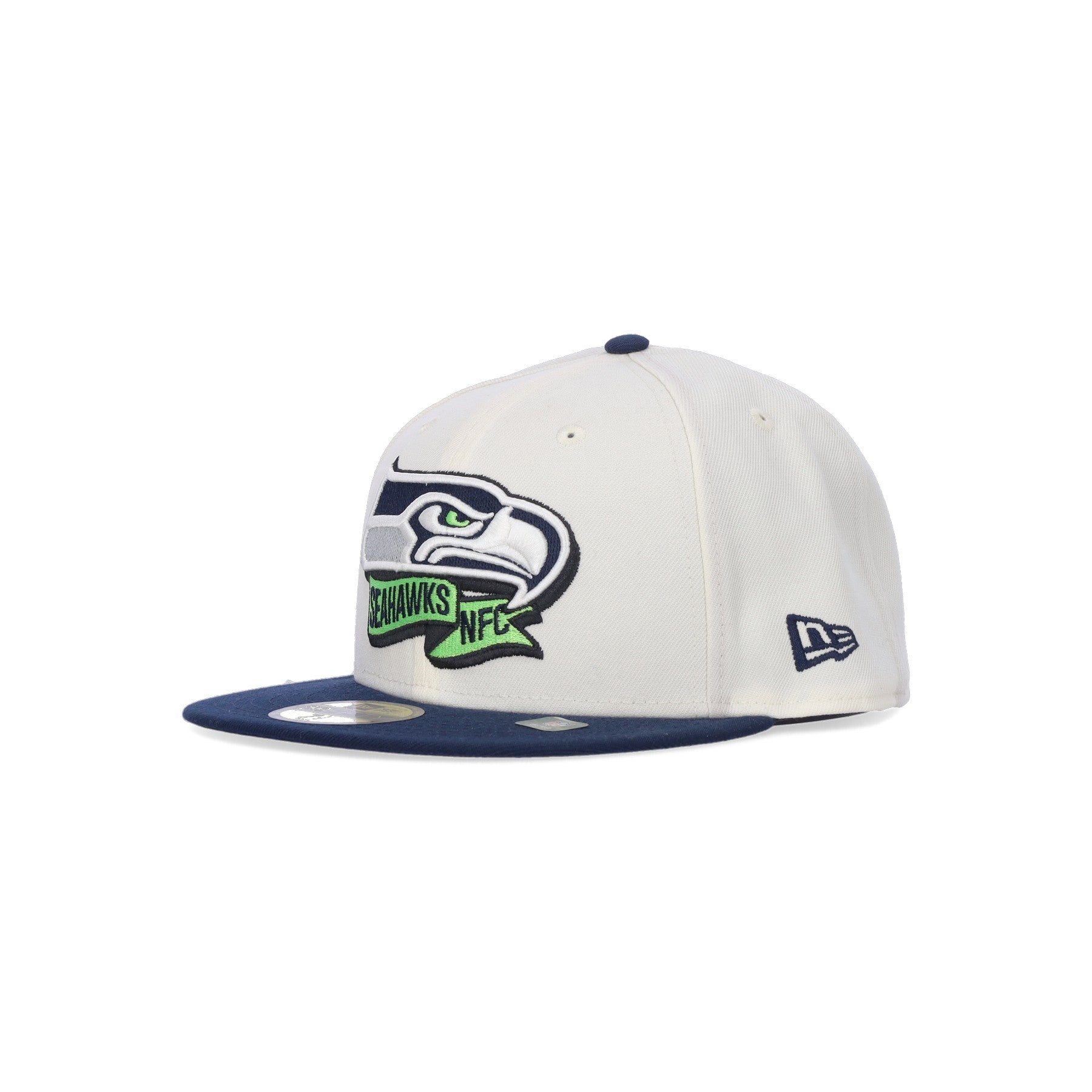 New Era, Cappellino Visiera Piatta Uomo Nfl Sideline 5950 Seasea, Chrome White/original Team Colors