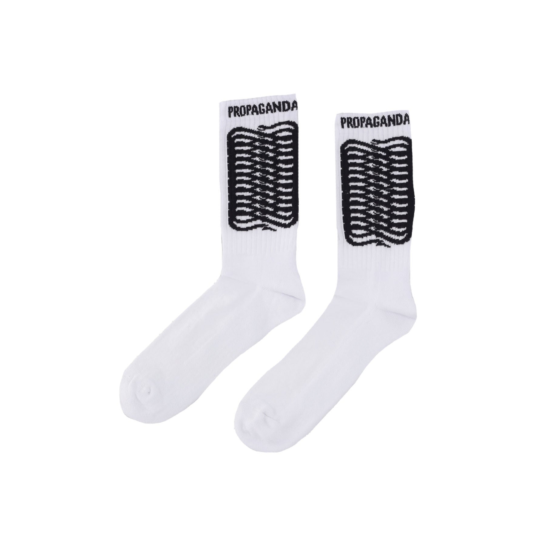 Propaganda, Calza Media Uomo Ribs Socks, White/black