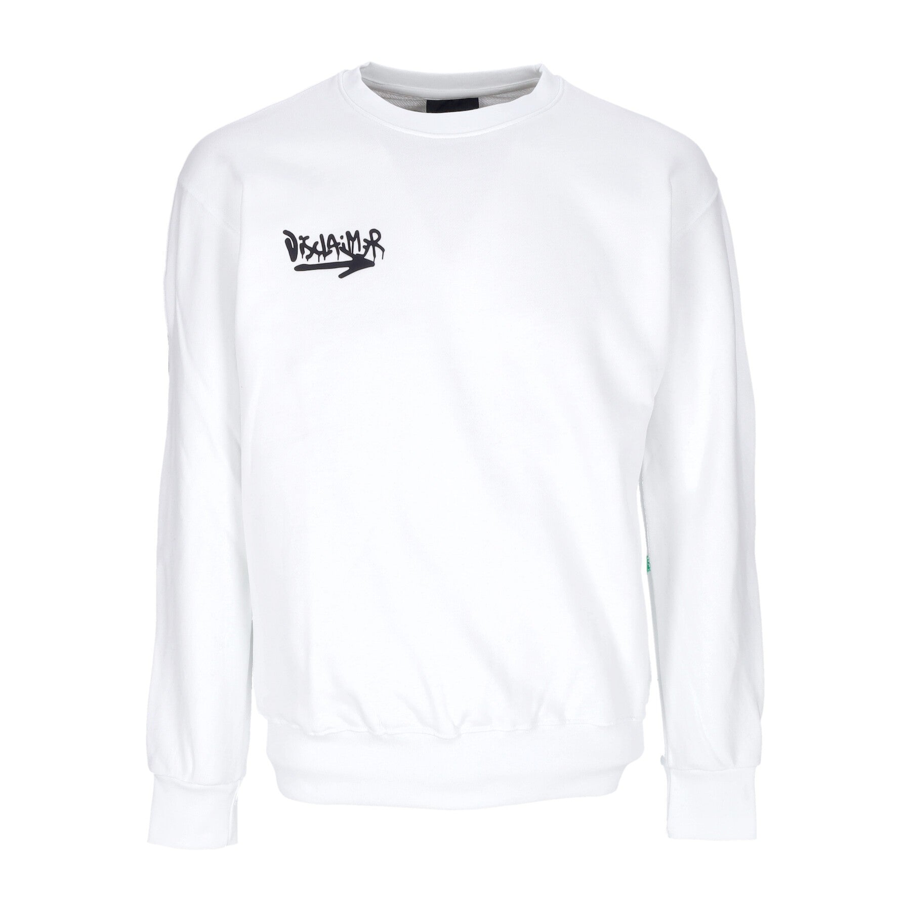 Leichtes Herren-Sweatshirt mit Rundhalsausschnitt, Rückseite farbig, großes Logo, Rundhalsausschnitt, Weiß/Grün