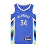 Nike Nba, Canotta Basket Uomo Nba City Edition 22 Dri-fit Swingman Jersey No 34 Giannis Antetokounmpo Milbuc, Game Royal