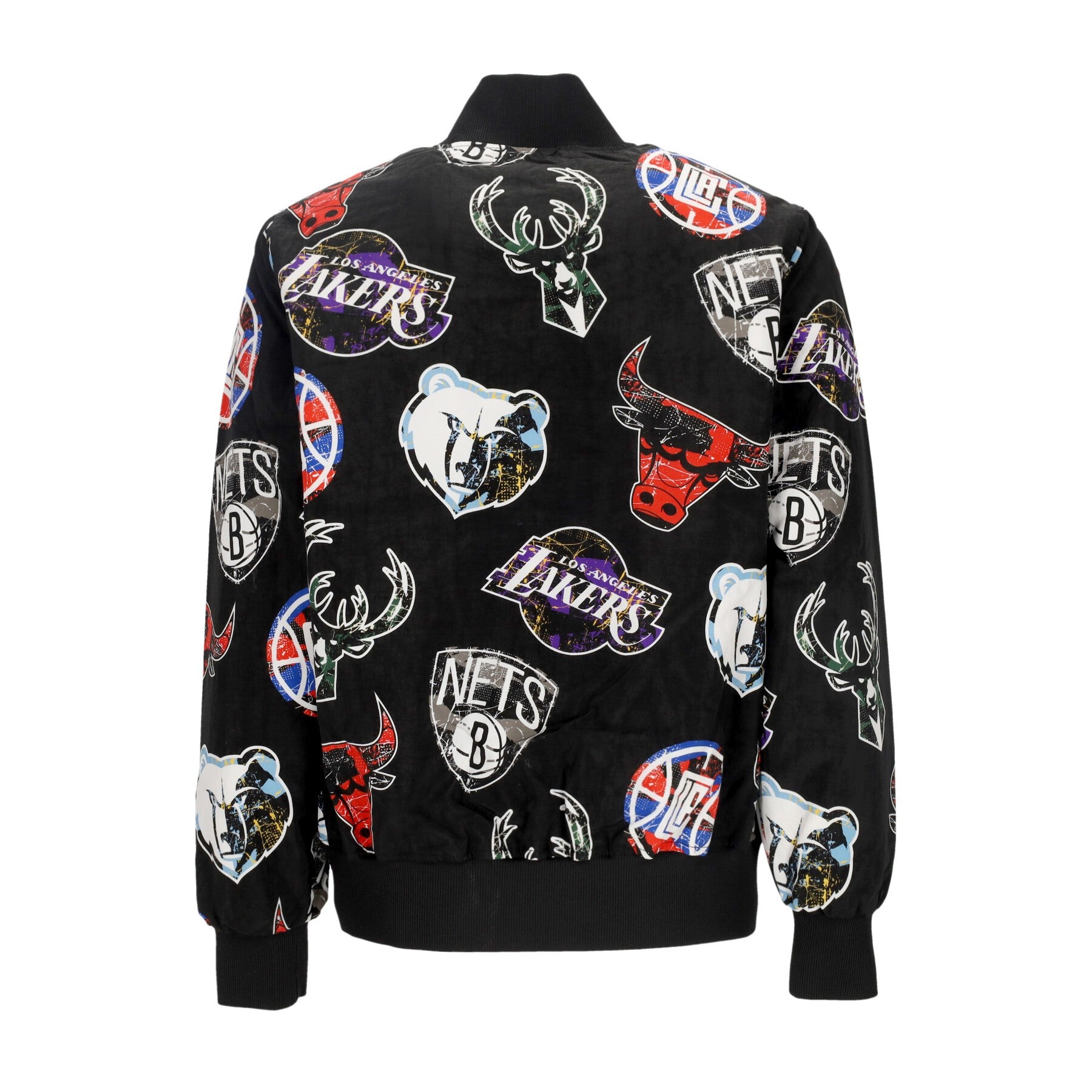 New Era, Giubbotto Bomber Uomo Nba All Over Print Team Logo Bomber, 