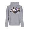 New Era, Felpa Leggera Cappuccio Uomo Nba Infill Team Logo Os Hoodie Loslak, Heather Grey/true Purple