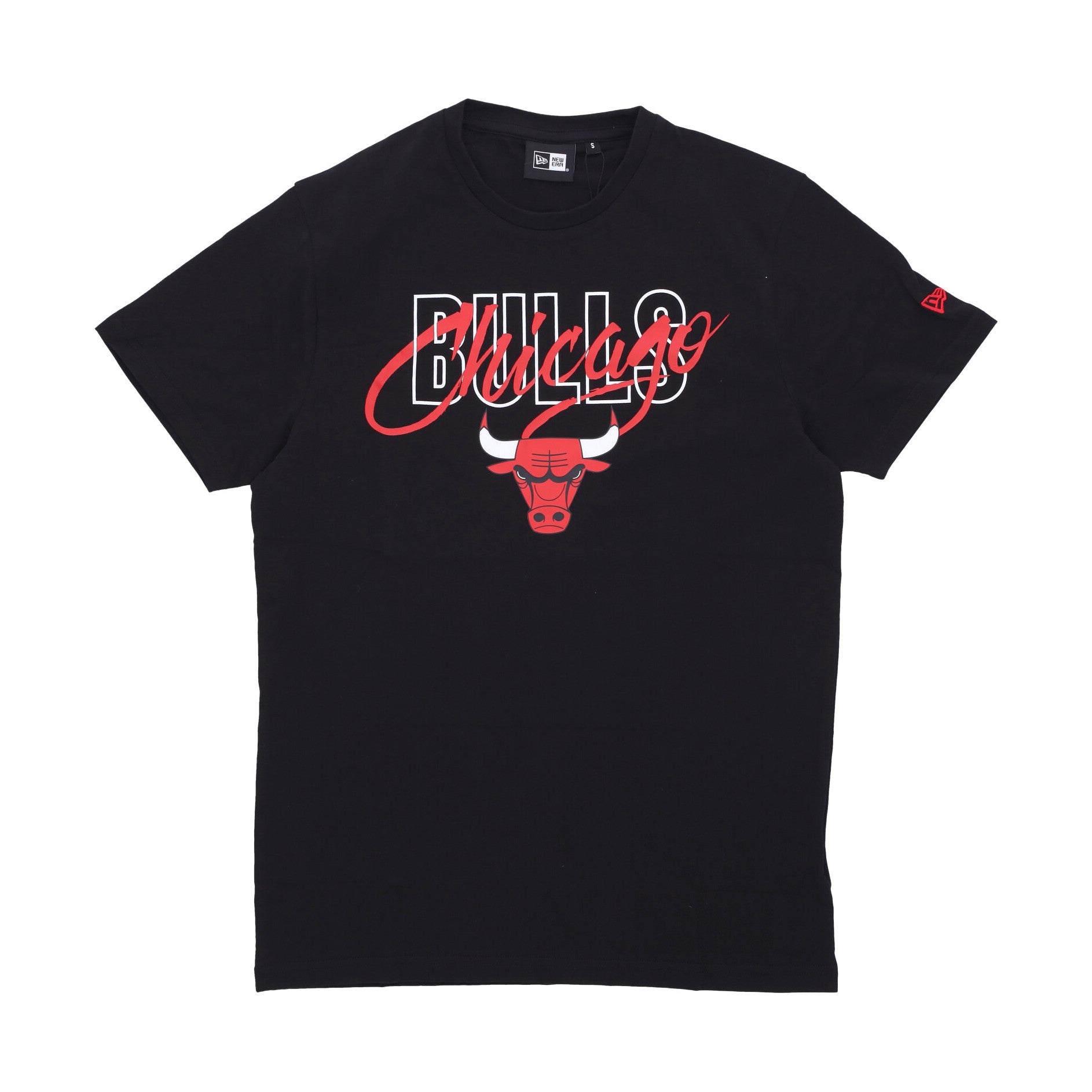 New Era, Maglietta Uomo Nba Script Tee Chibul, Black/front Door Red