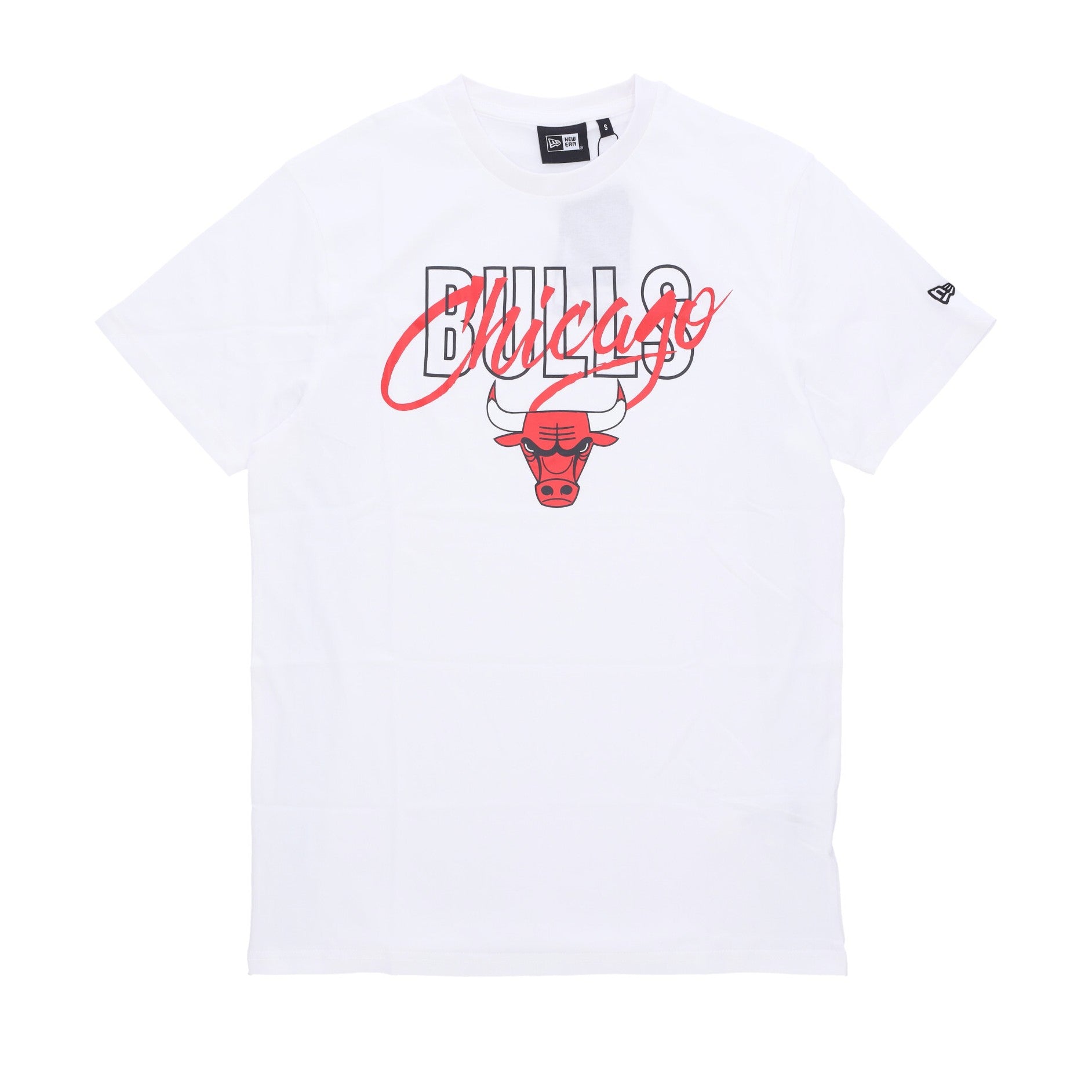 New Era, Maglietta Uomo Nba Script Tee Chibul, White/front Door Red