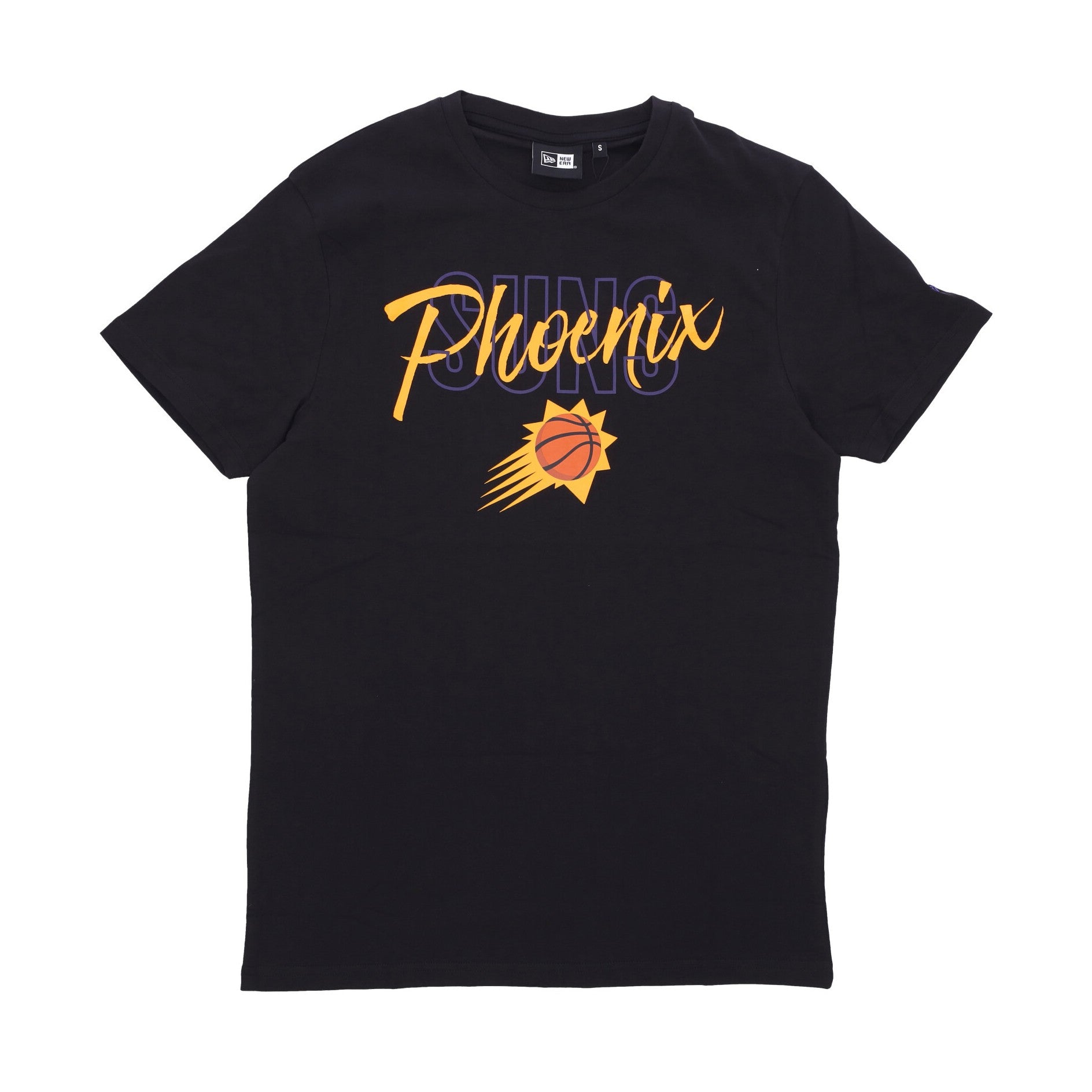 New Era, Maglietta Uomo Nba Script Tee Phosun, Black/yellow