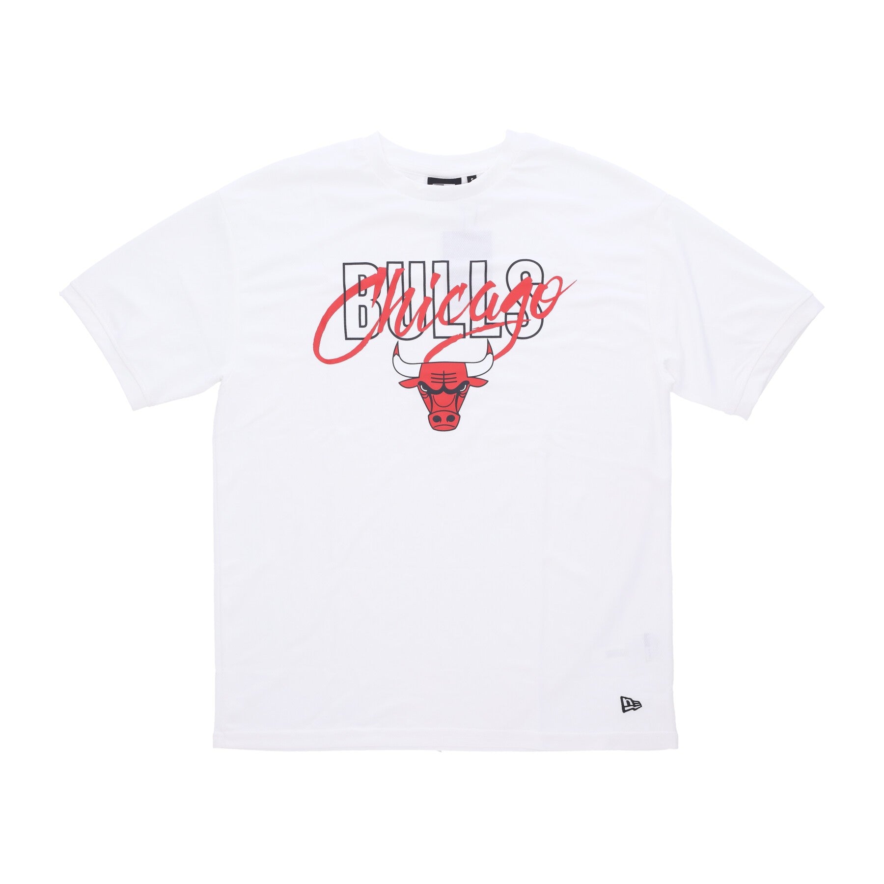 New Era, Maglietta Uomo Nba Script Os Mesh Tee Chibul, White/front Door Red