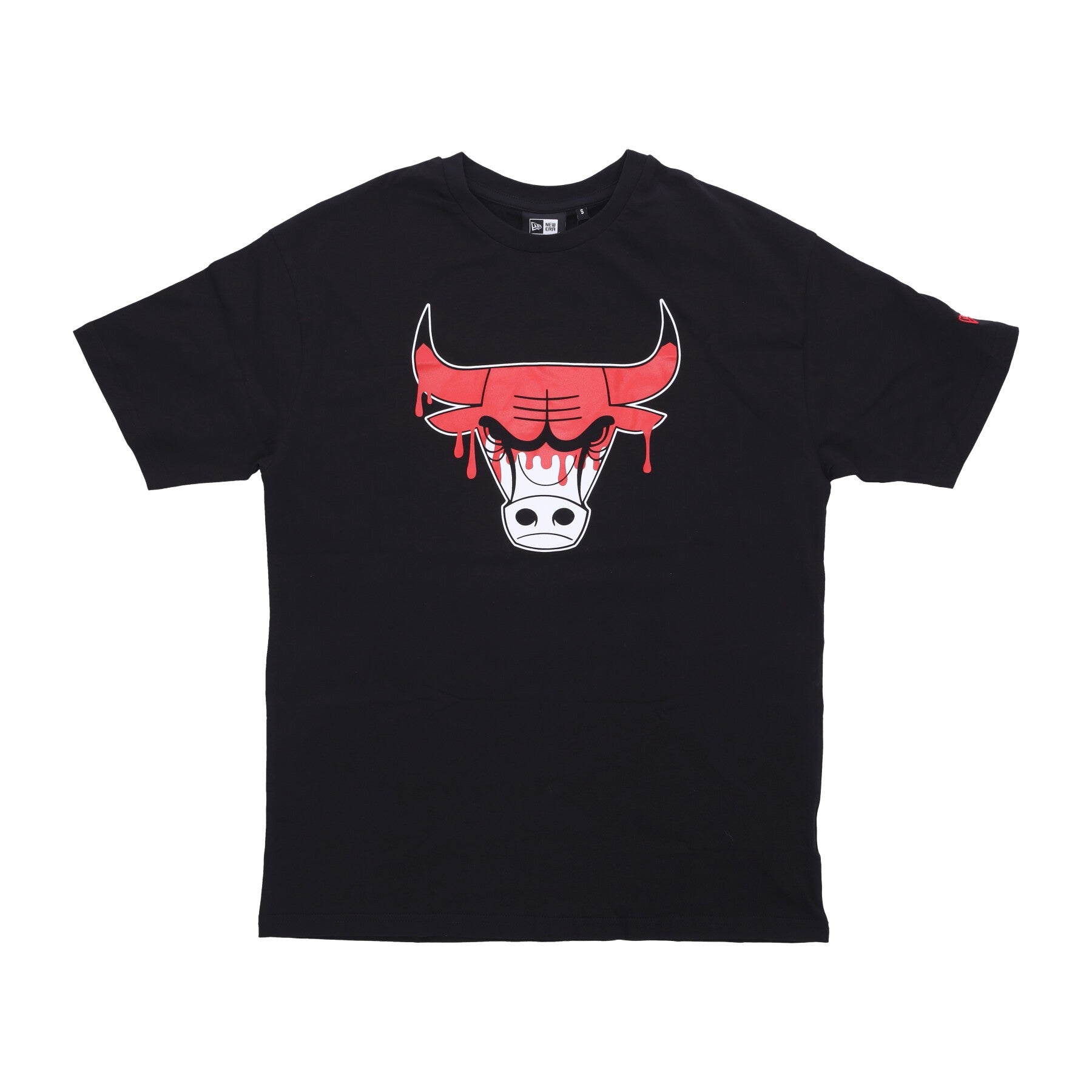 New Era, Maglietta Uomo Nba Drip Logo Os Tee Chibul, Black/front Door Red