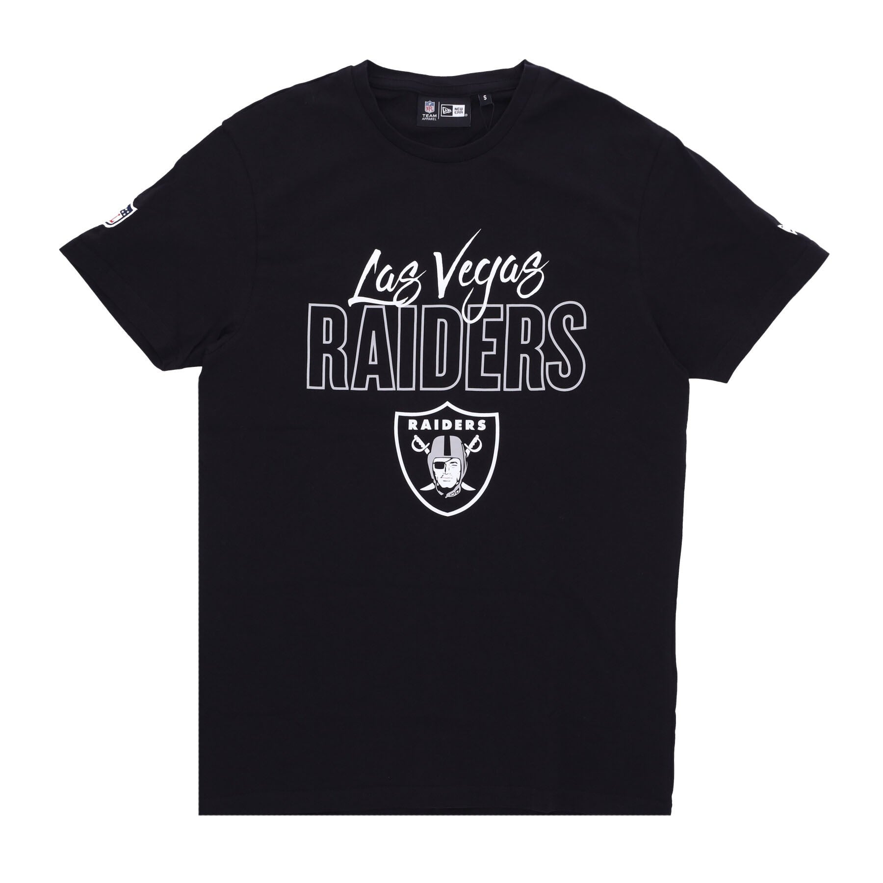 New Era, Maglietta Uomo Nfl Script Tee Lasrai, Black/white