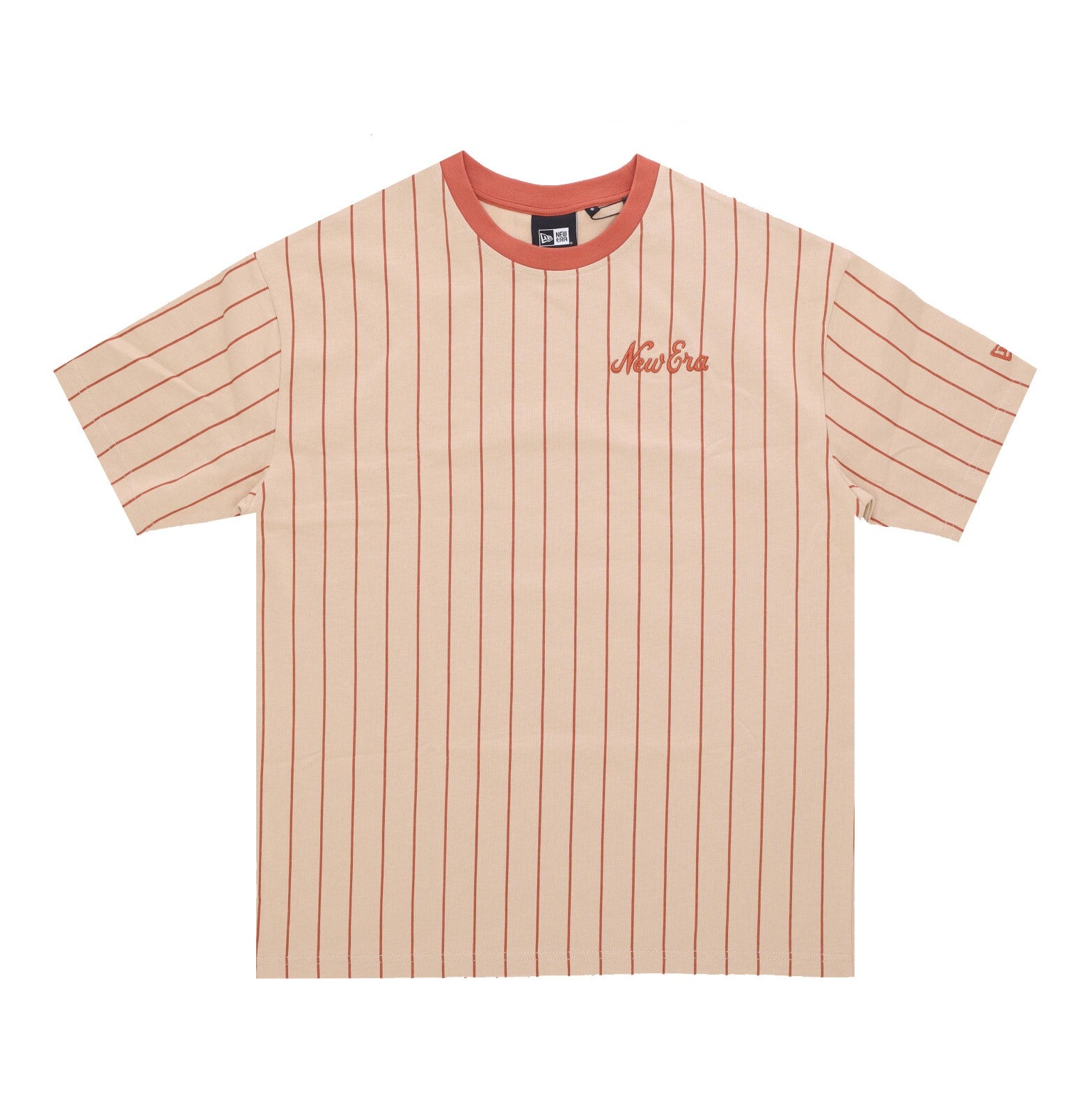 Maglietta Uomo Ne Pinstripe Os Tee Light Beige/brick Red