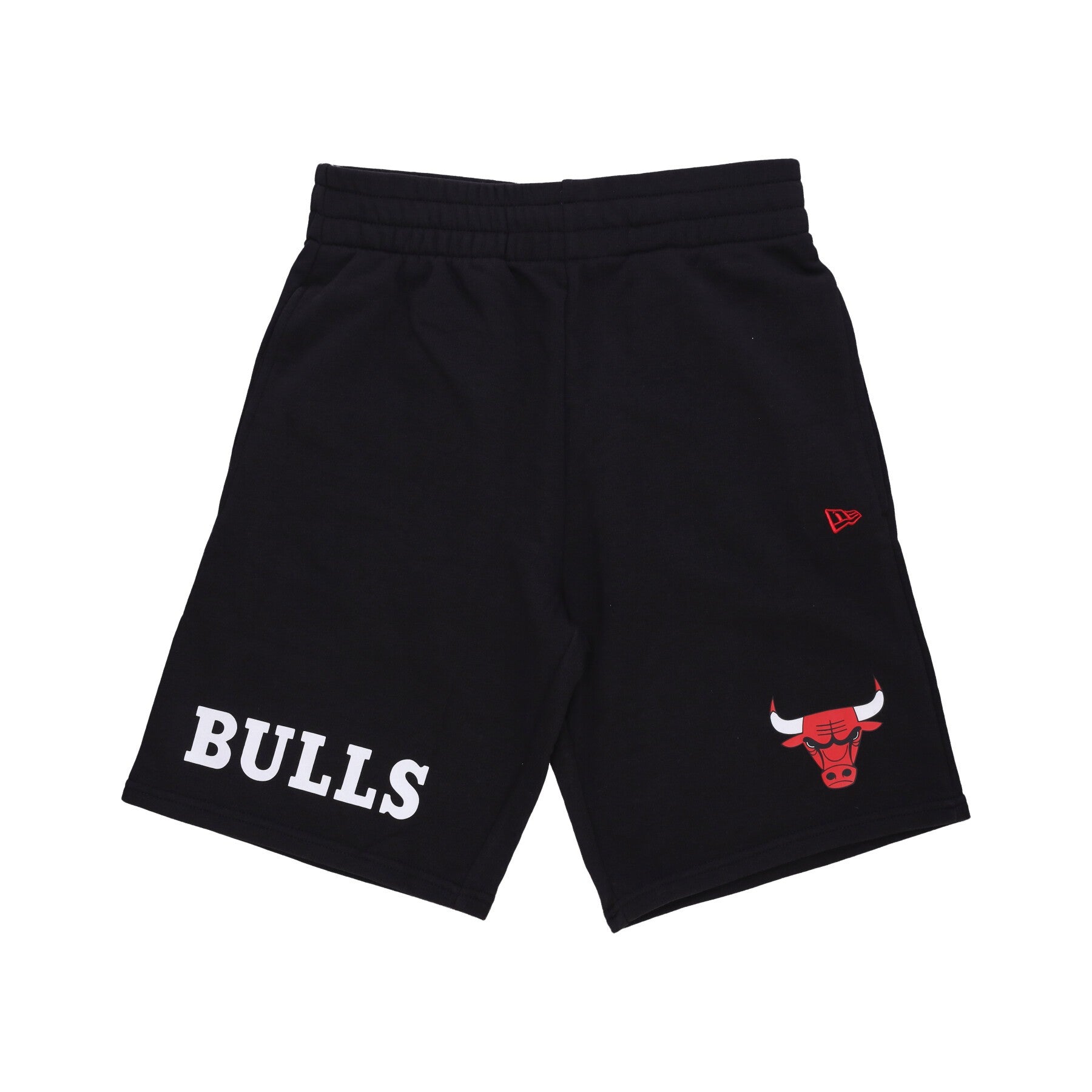 New Era, Pantalone Tuta Felpato Uomo Nba Wordmark Os Shorts Chibul, Black/front Door Red