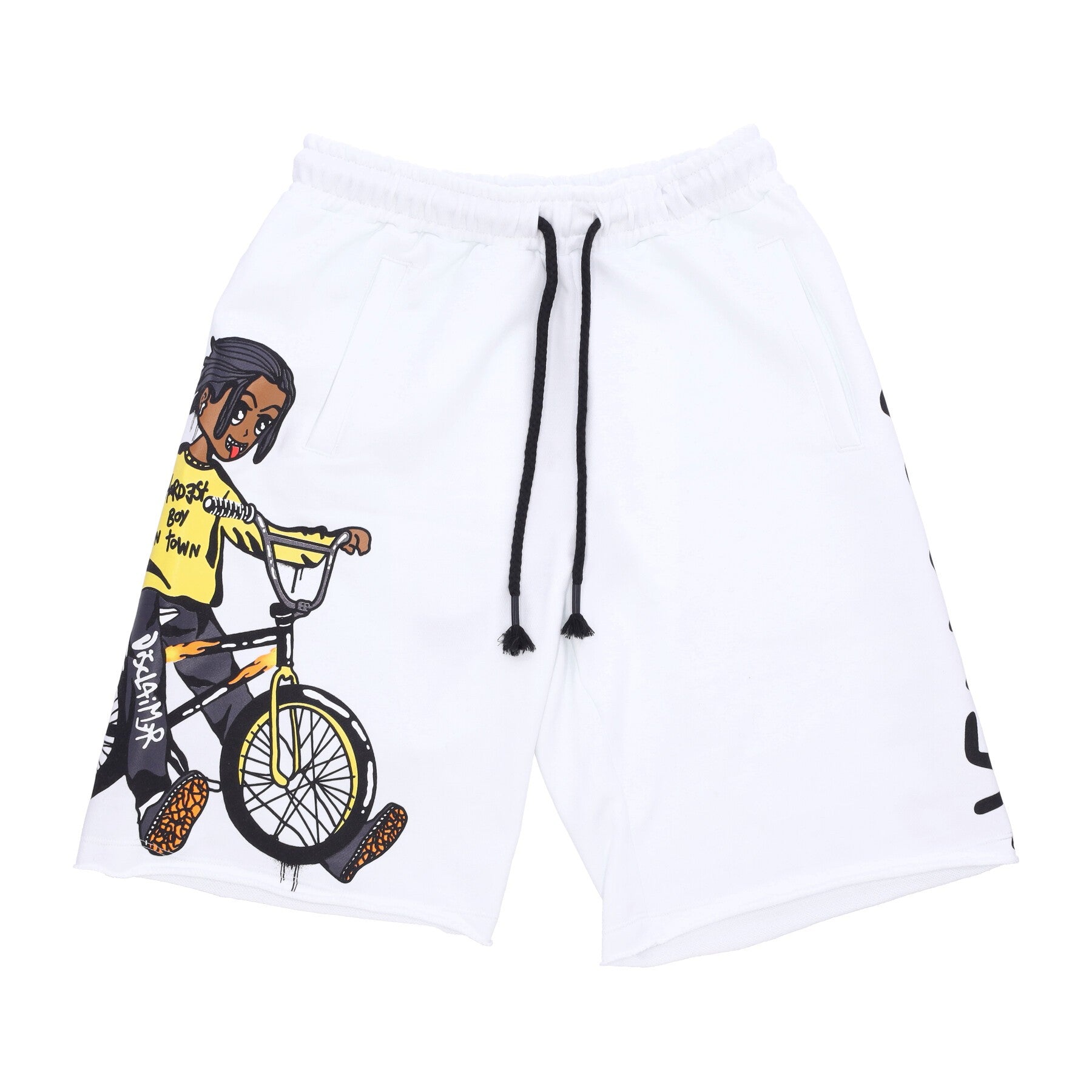 Pantalone Corto Tuta Uomo Hardest Boy In Town Short White