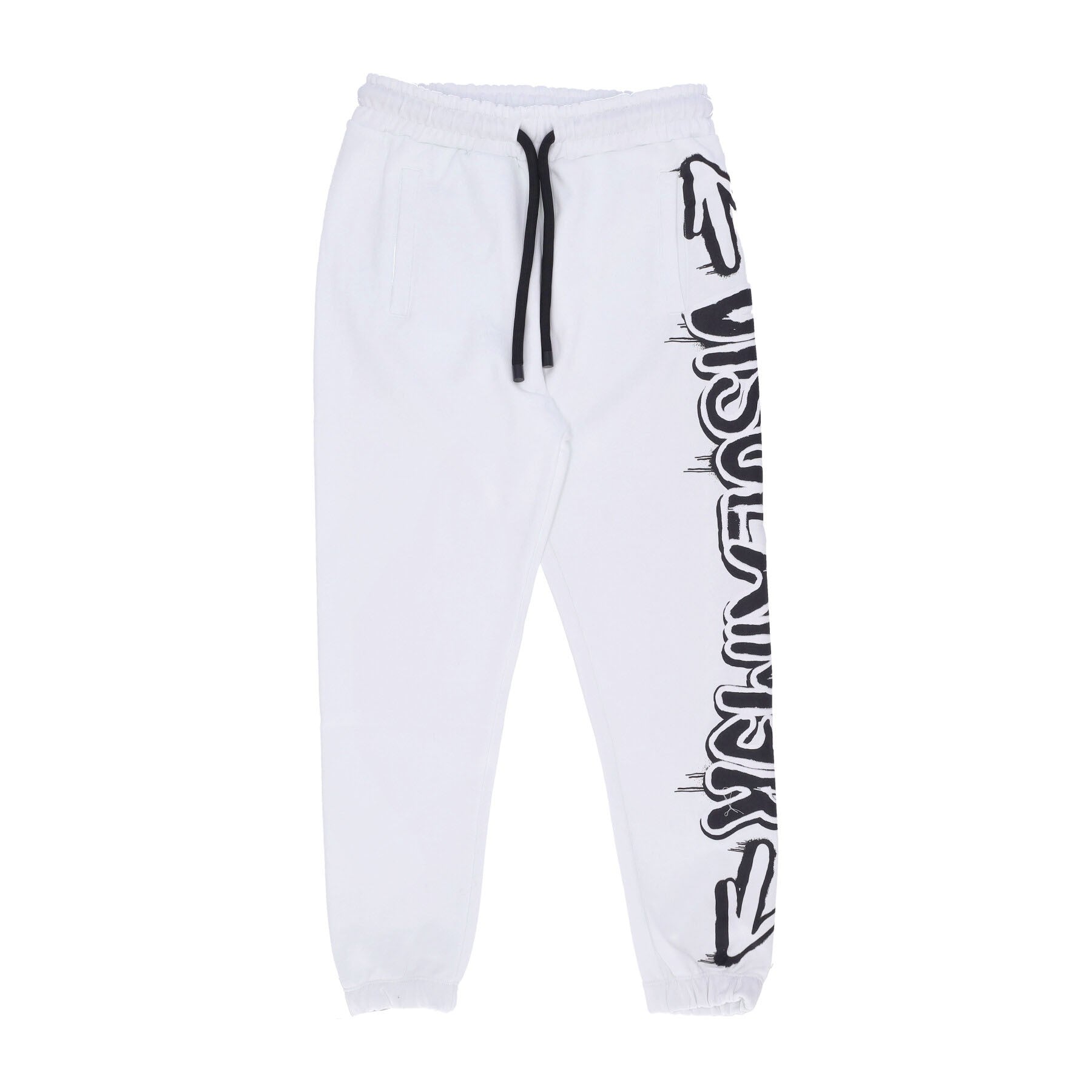 Lightweight Tracksuit Pants for Men Colored Big Logo Pant White/black