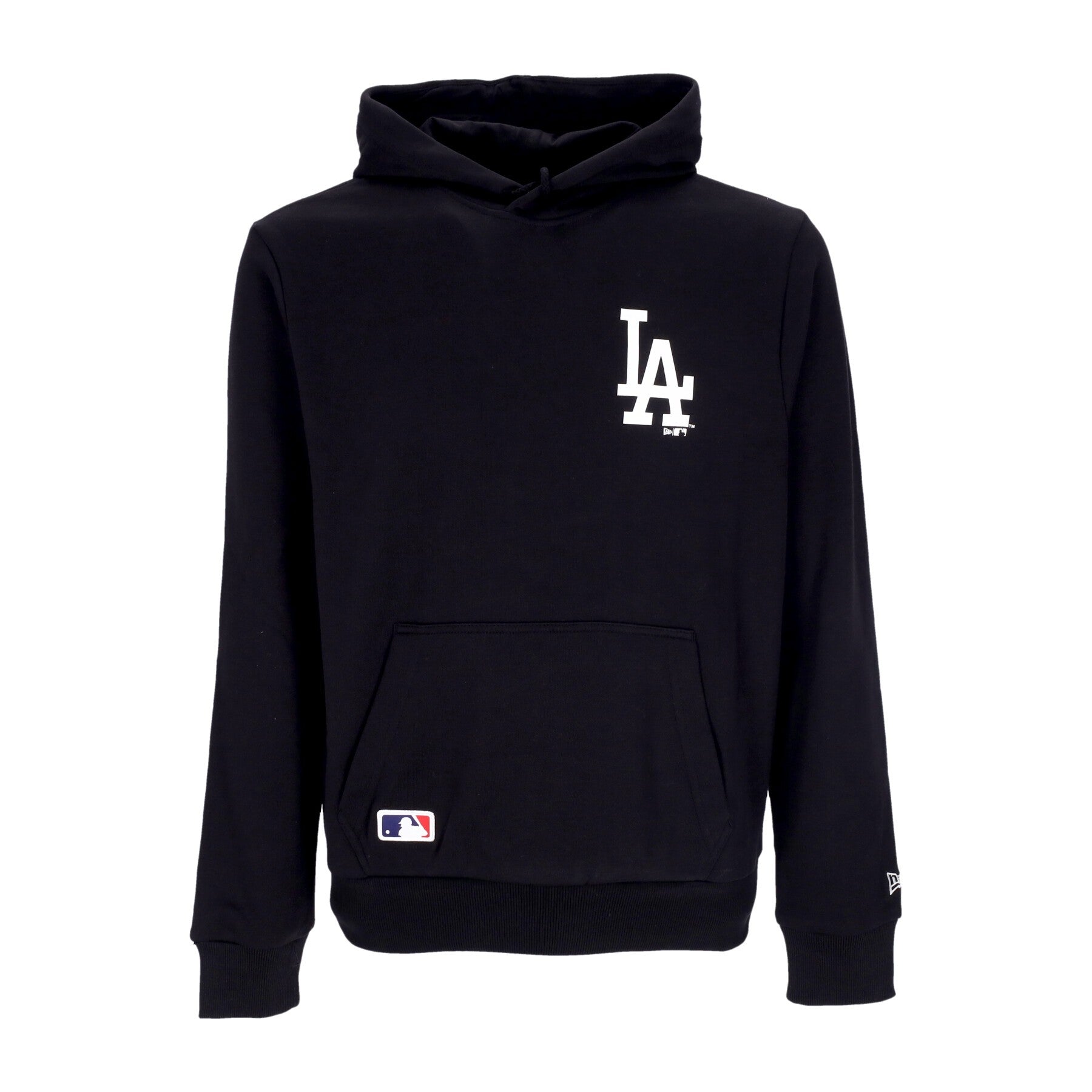 New Era, Felpa Cappuccio Uomo Mlb Essentials Hoodie Losdod, Black/white