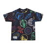 New Era, Maglietta Uomo Nba All Over Print Neon Tee, Black/multi