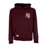 New Era, Felpa Cappuccio Uomo Mlb Essentials Hoodie Neyyan, Maroon/white