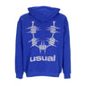 Usual, Felpa Leggera Cappuccio Uomo Og 3d Hoodie, Blue