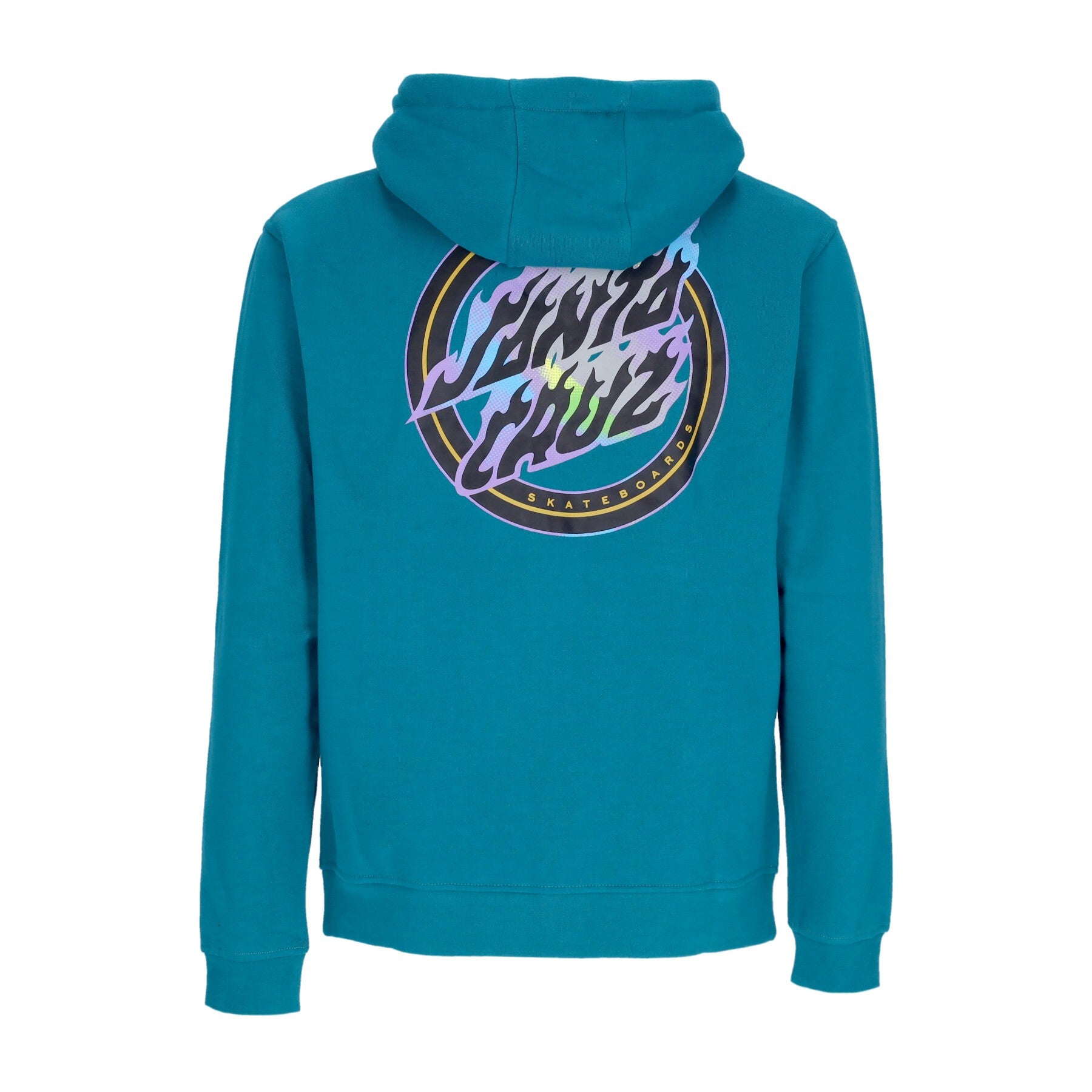 Santa Cruz, Felpa Cappuccio Zip Uomo Holo Flamed Dot Zip Hood, Verdigris