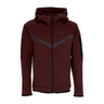 Nike, Felpa Leggera Cappuccio Zip Uomo Sportswear Tech Fleece Hoodie, Earth/black